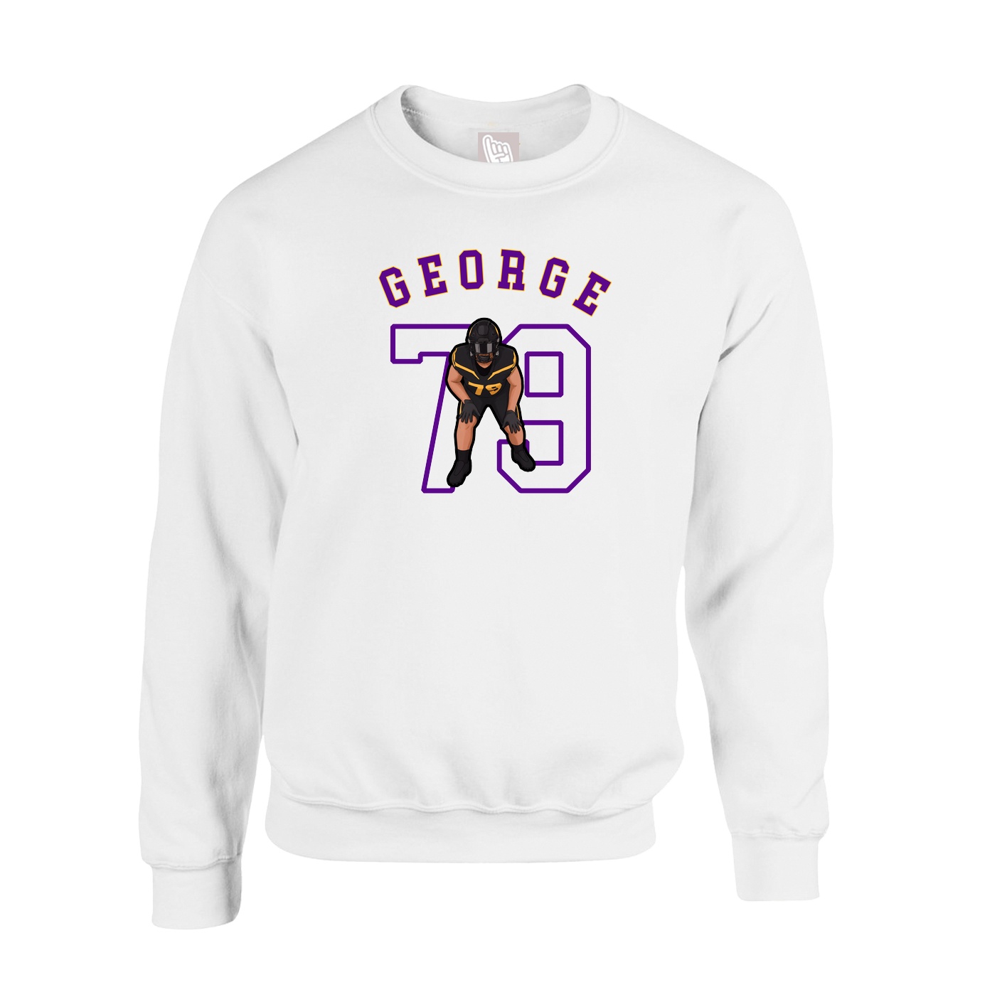 Fleece Crew — Shirsey Arch in White