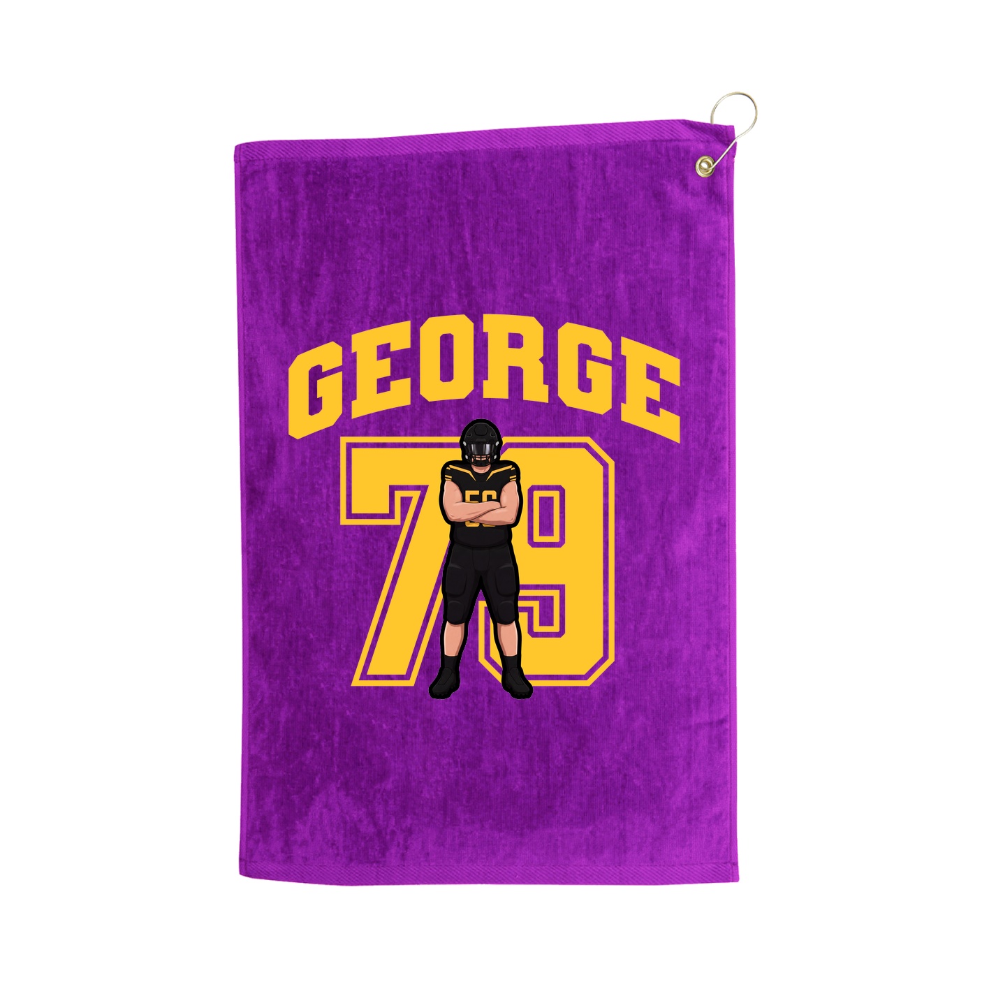 Golf Towel — Number in Purple
