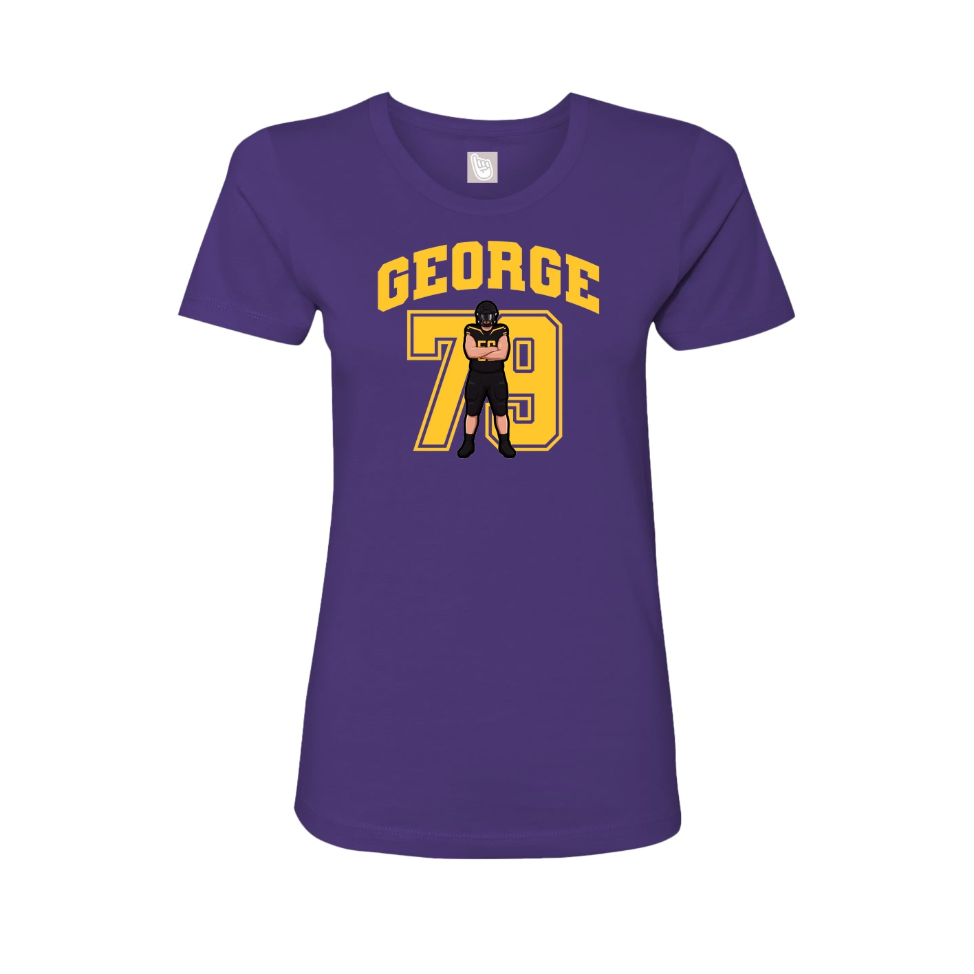 Fitted Women's Tee — Number in Purple