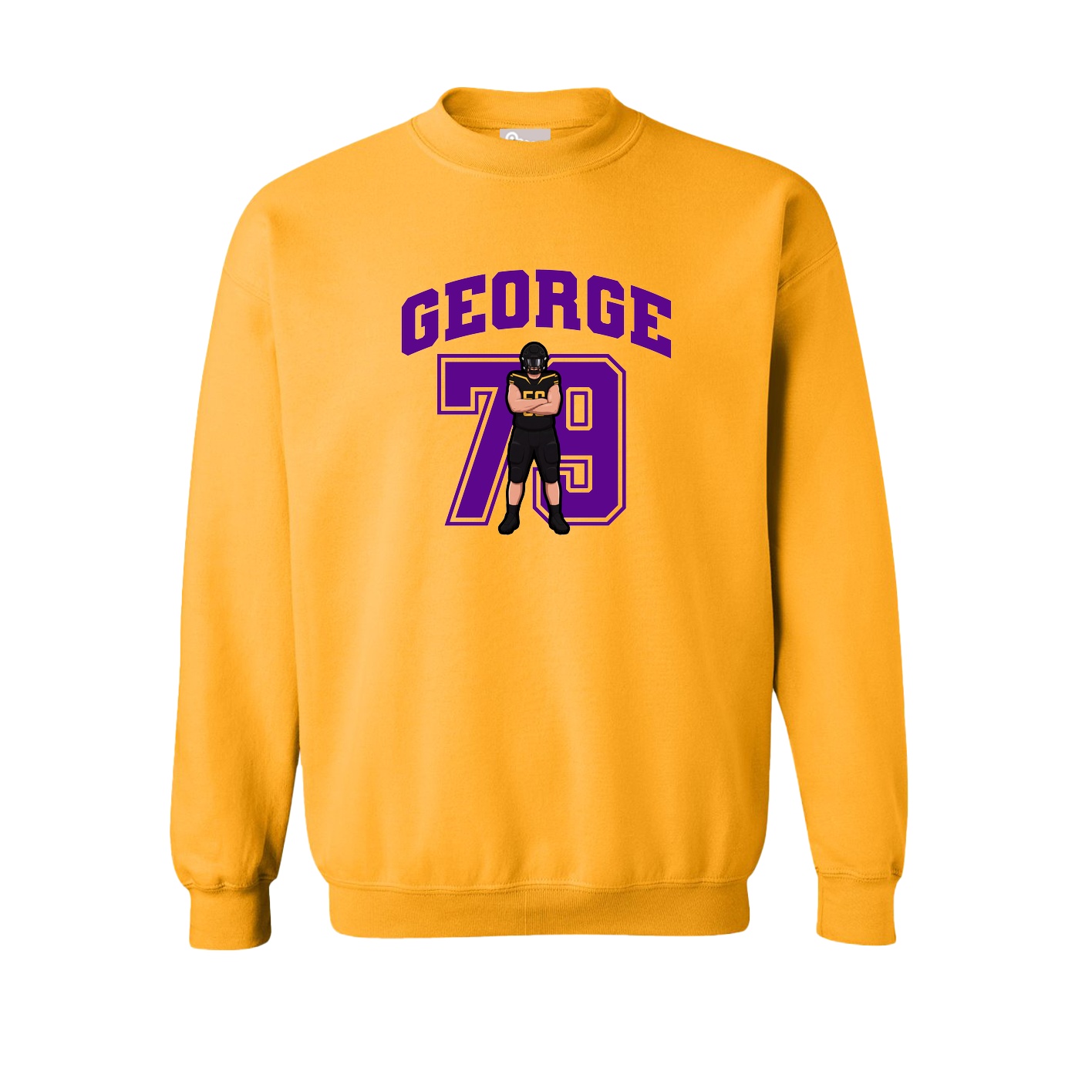 Fleece Crew — Number in Gold