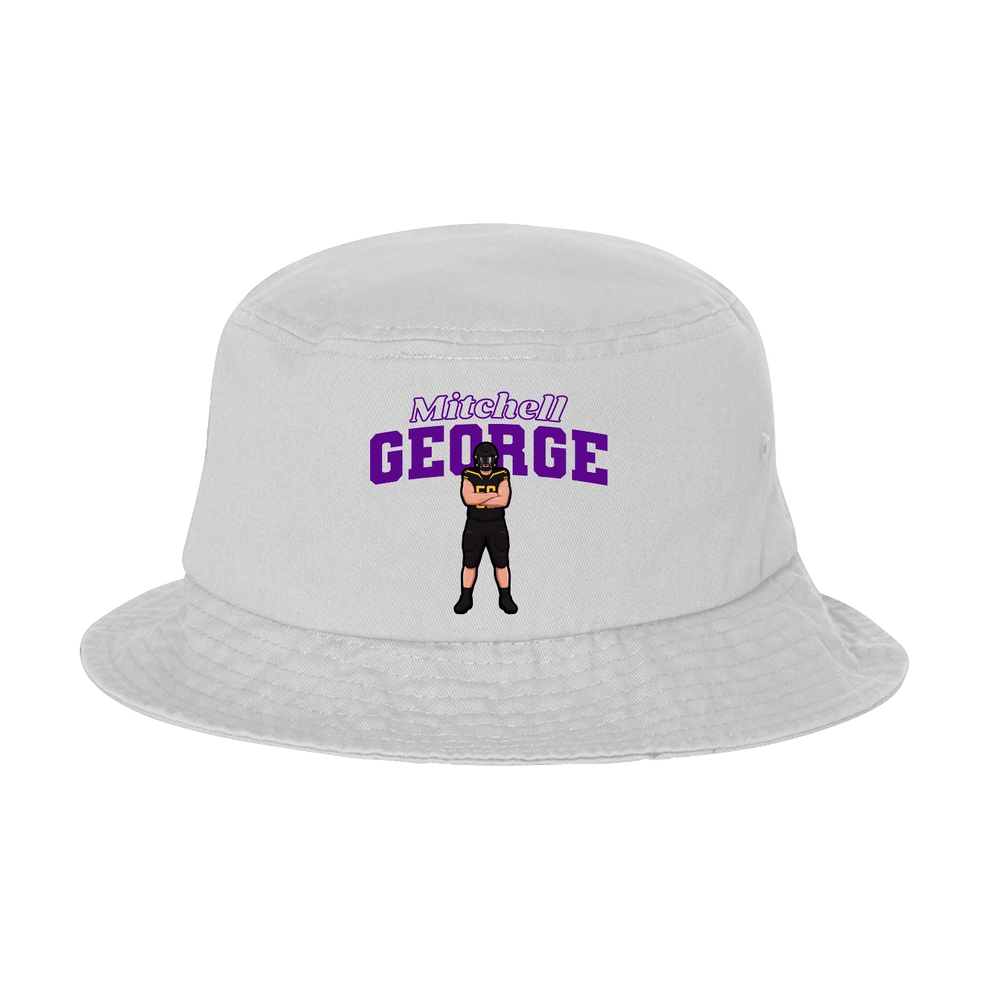 Bucket Cap — Name Arch in White