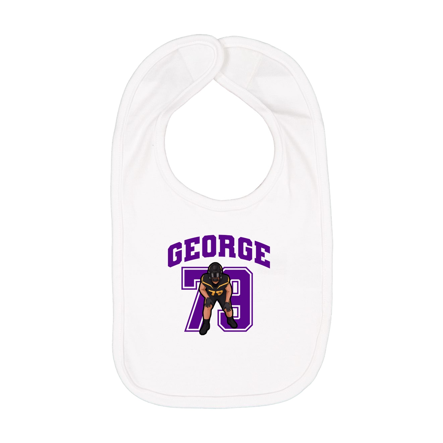 Infant Bib — Number in White