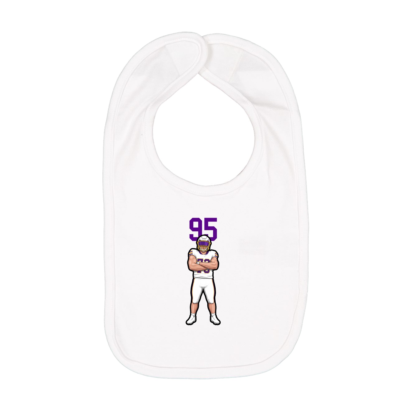 Infant Bib — Number Top in White