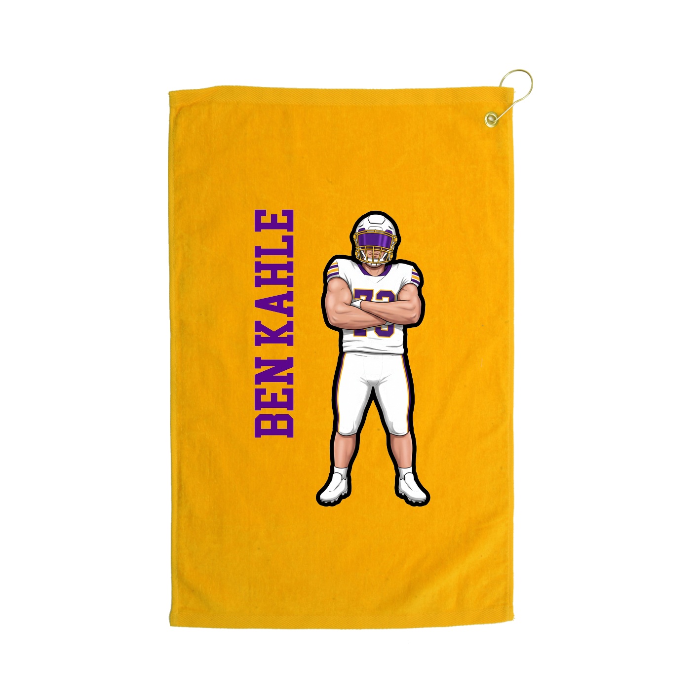 Golf Towel — Name Vertical in Gold