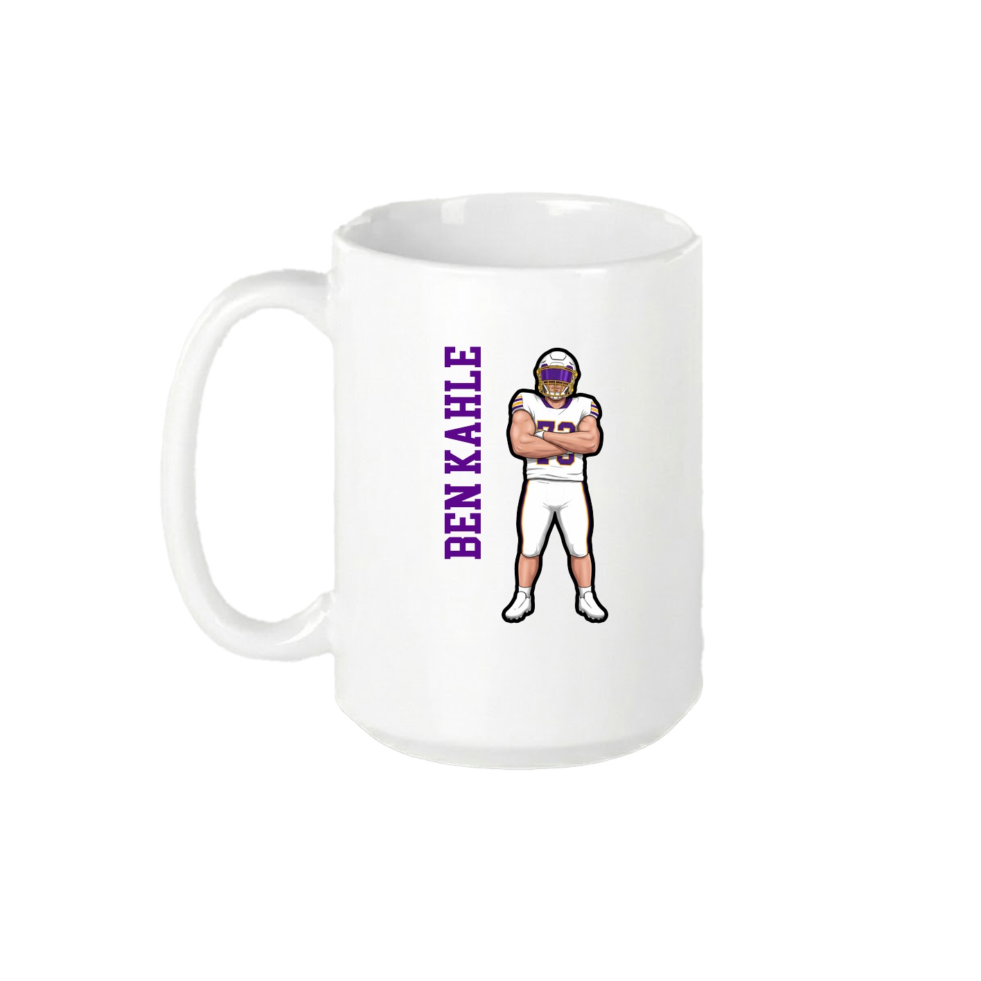 15oz Coffee Mug — Name Vertical in White