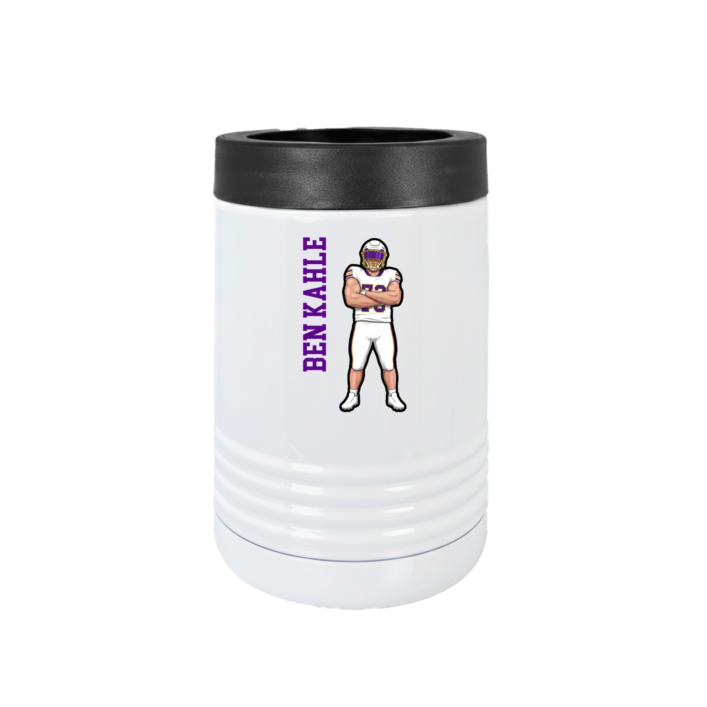Beverage Holder — Name Vertical in White