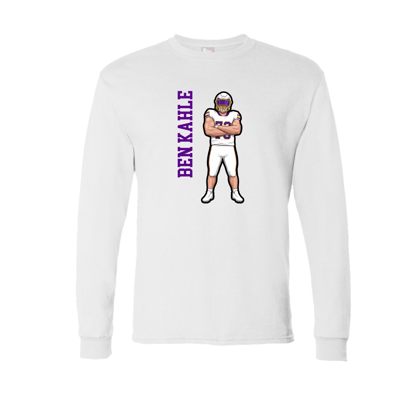 Long Sleeve Tee — Name Vertical in White