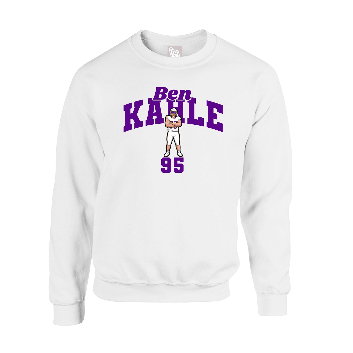 Fleece Crew — Signature Arch in White