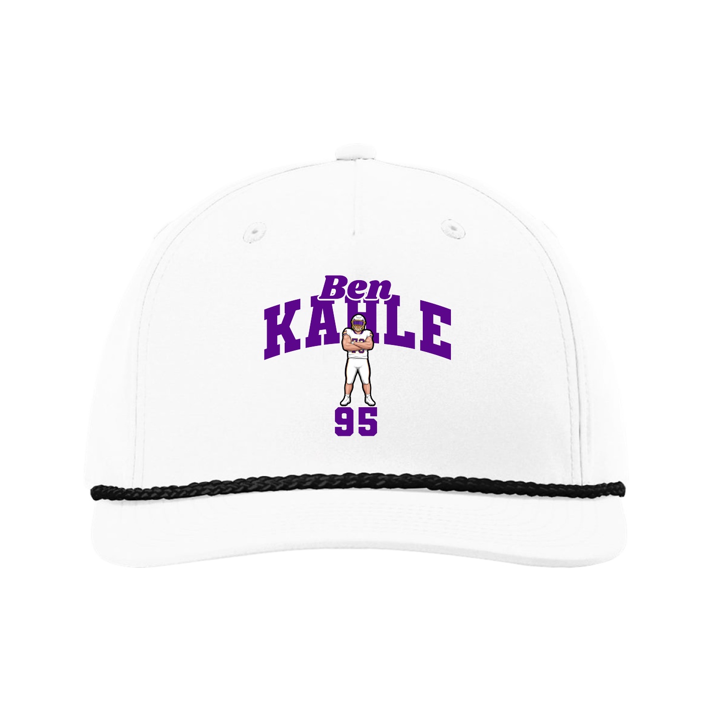Five-Panel Classic Rope Cap — Signature Arch in White