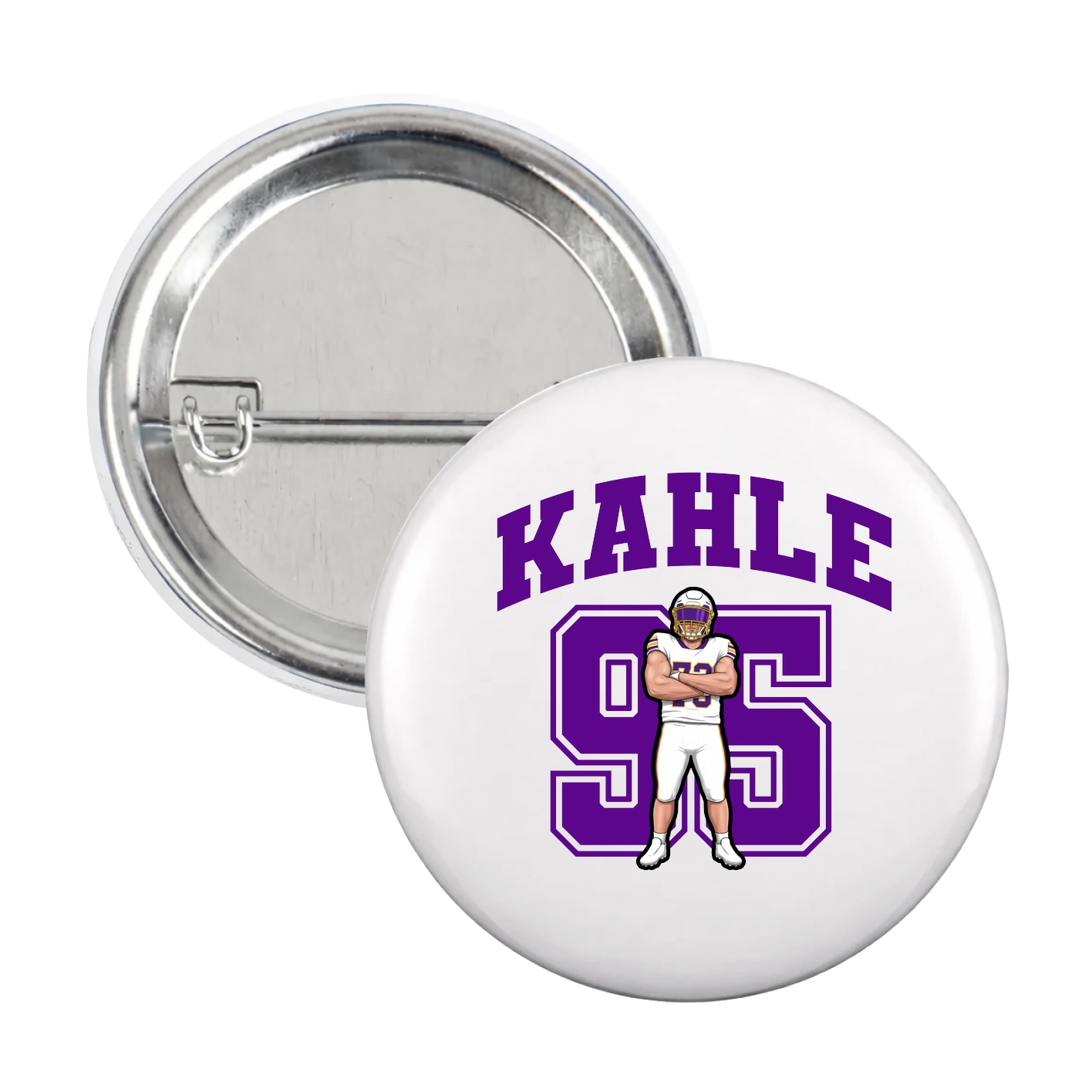 Game Day Button — Number in White