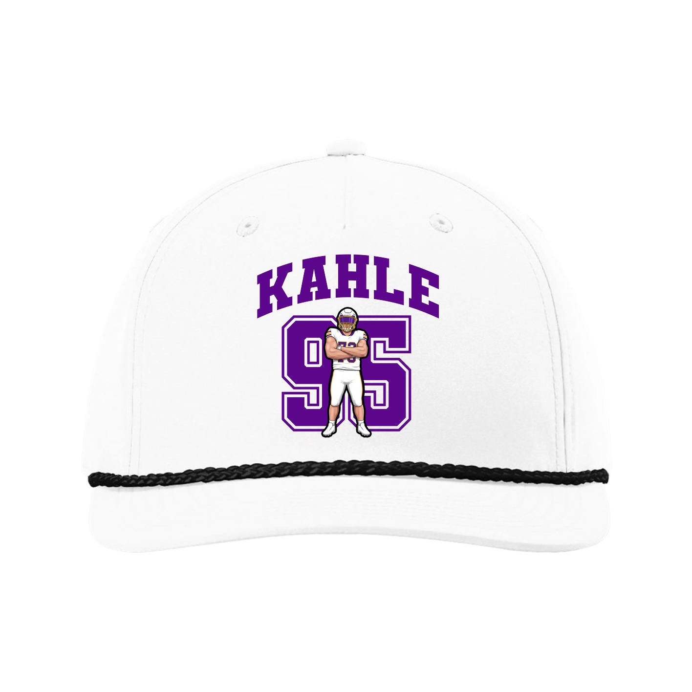 Five-Panel Classic Rope Cap — Number in White