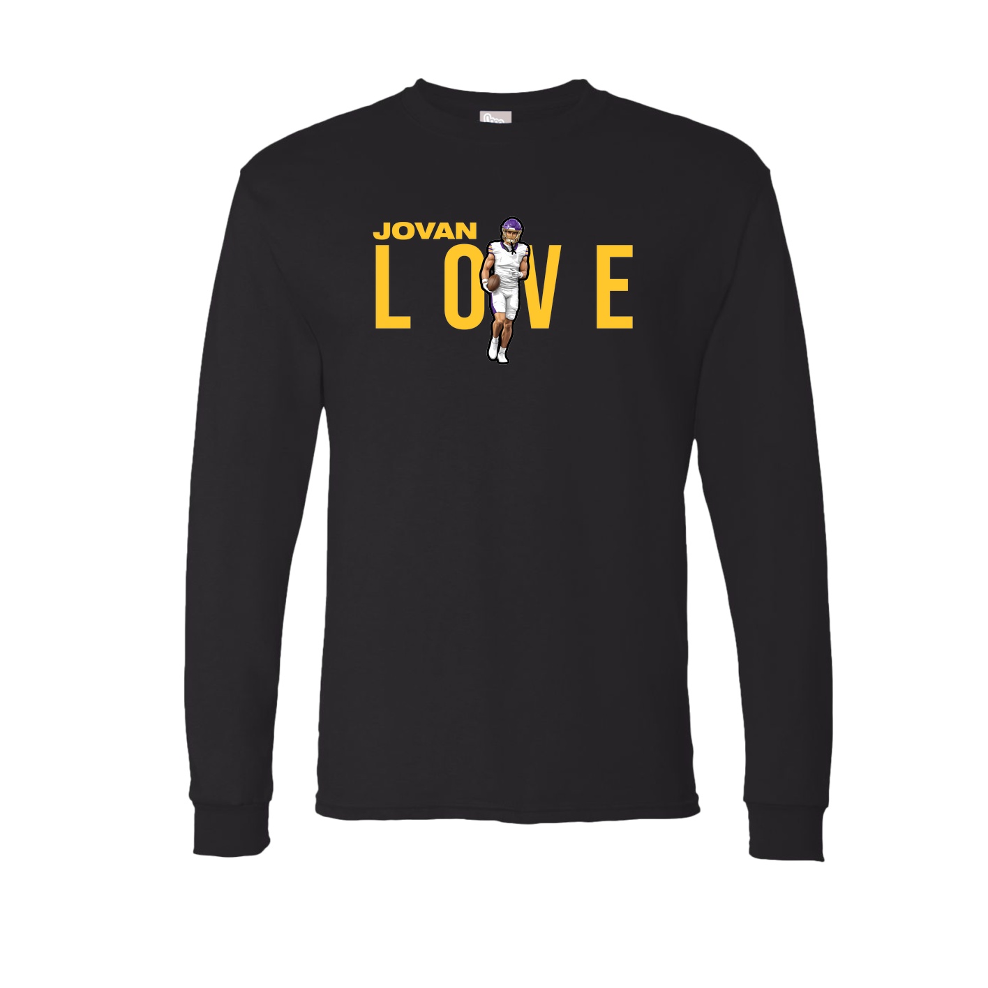 Long Sleeve Tee — Player Name in Black