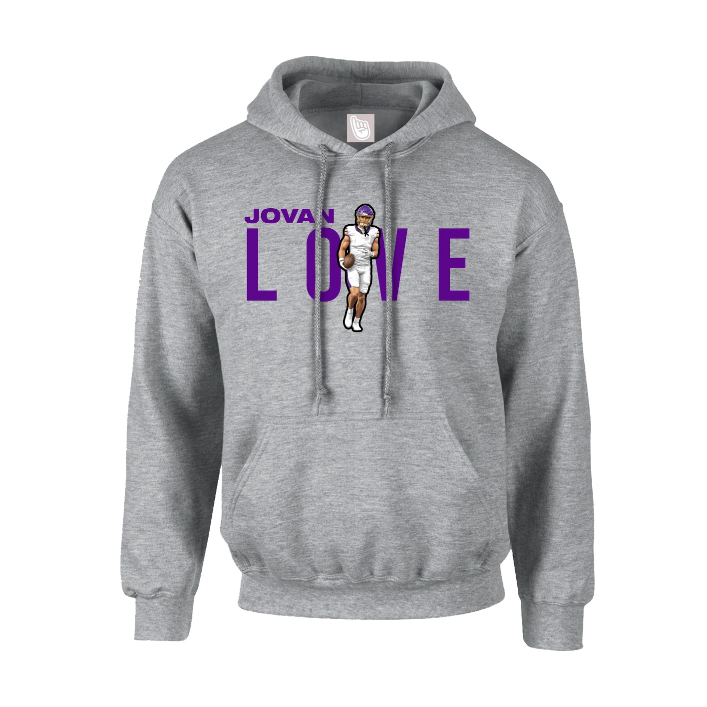 Youth Hoodie — Player Name in Grey