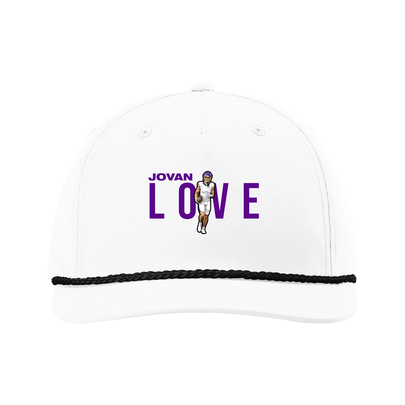 Five-Panel Classic Rope Cap — Player Name in White