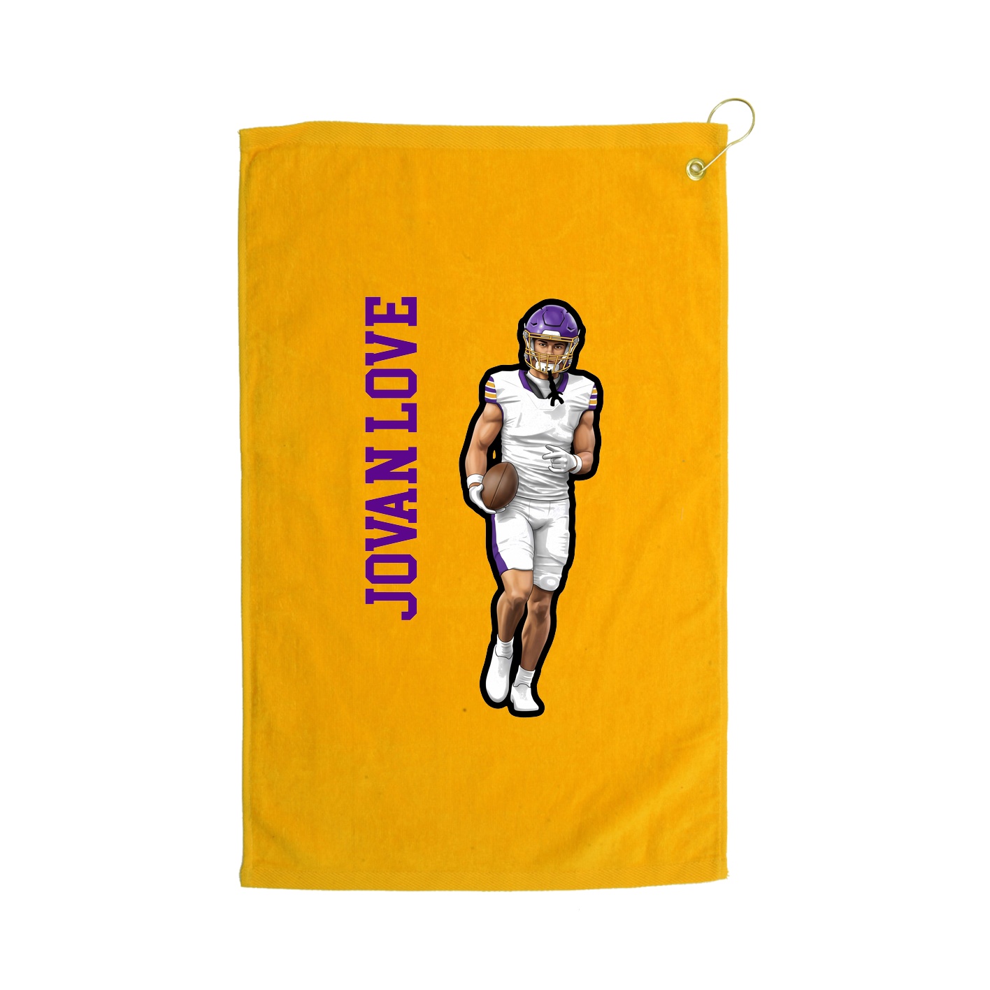 Golf Towel — Name Vertical in Gold