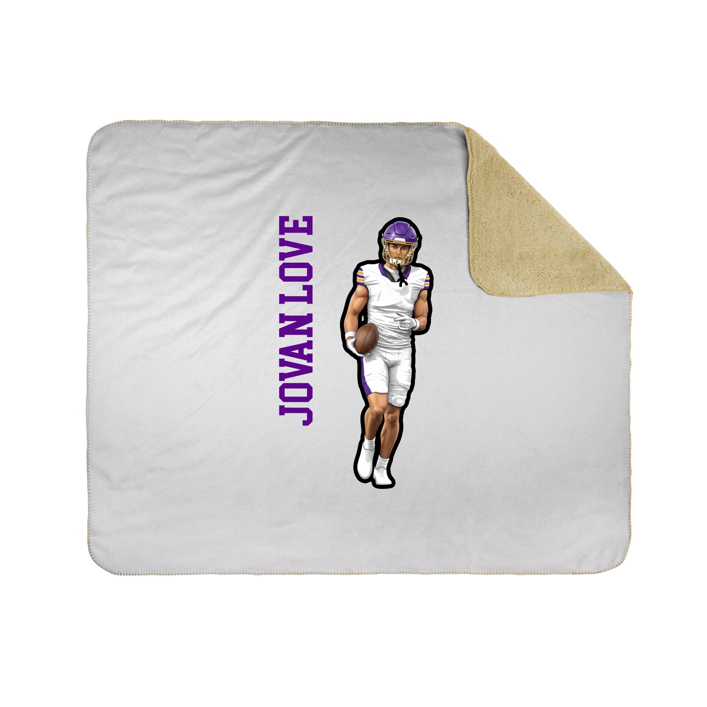 Throw Blanket — Name Vertical in White