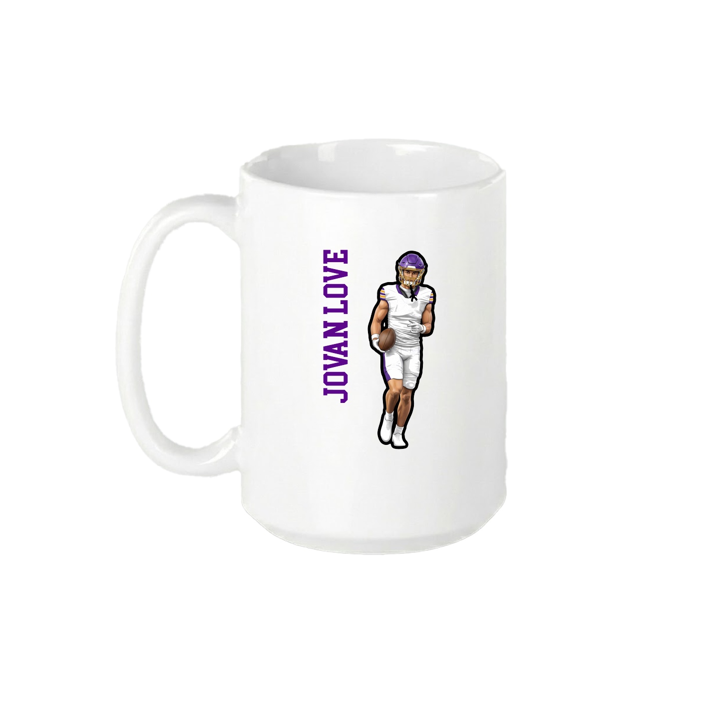 15oz Coffee Mug — Name Vertical in White