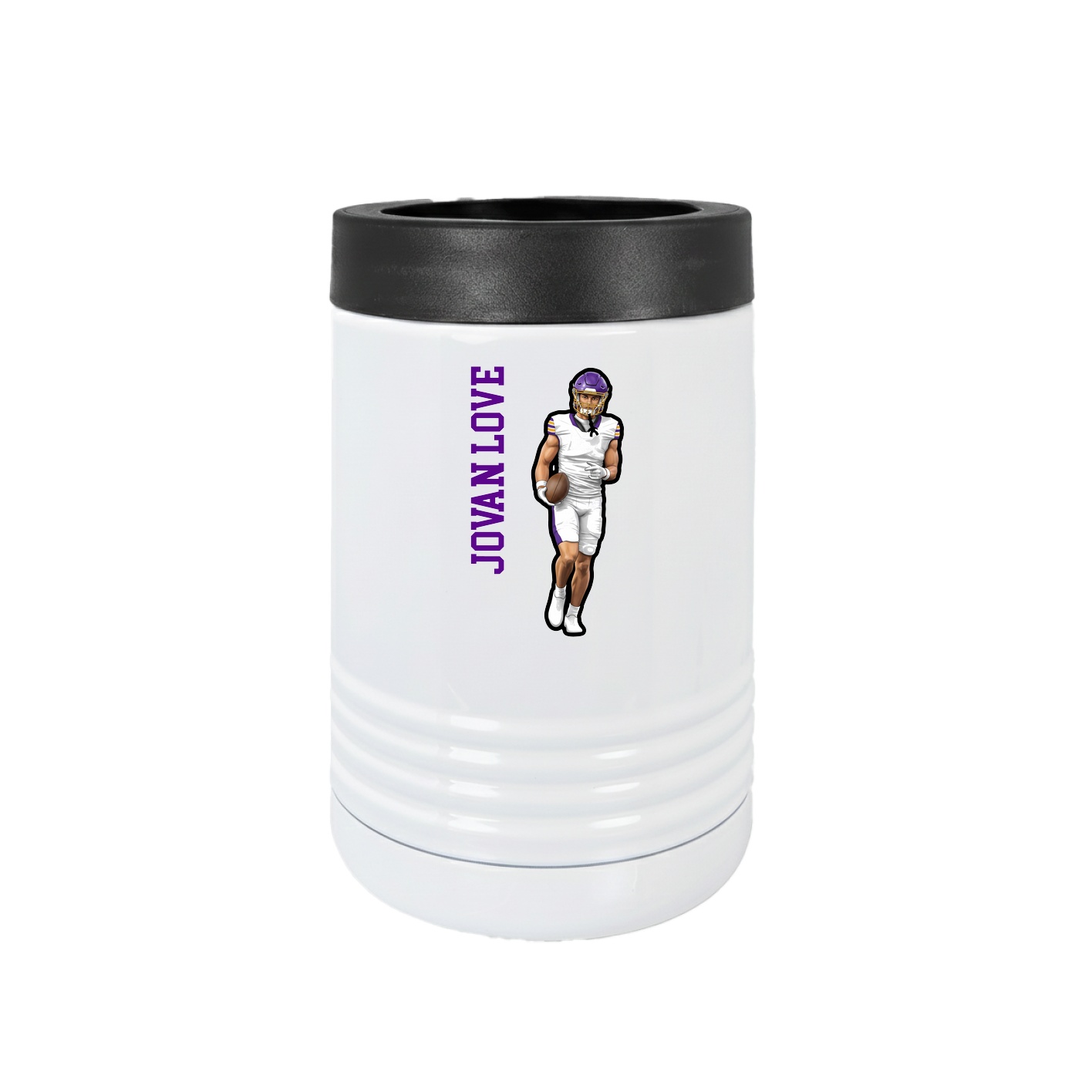 Beverage Holder — Name Vertical in White