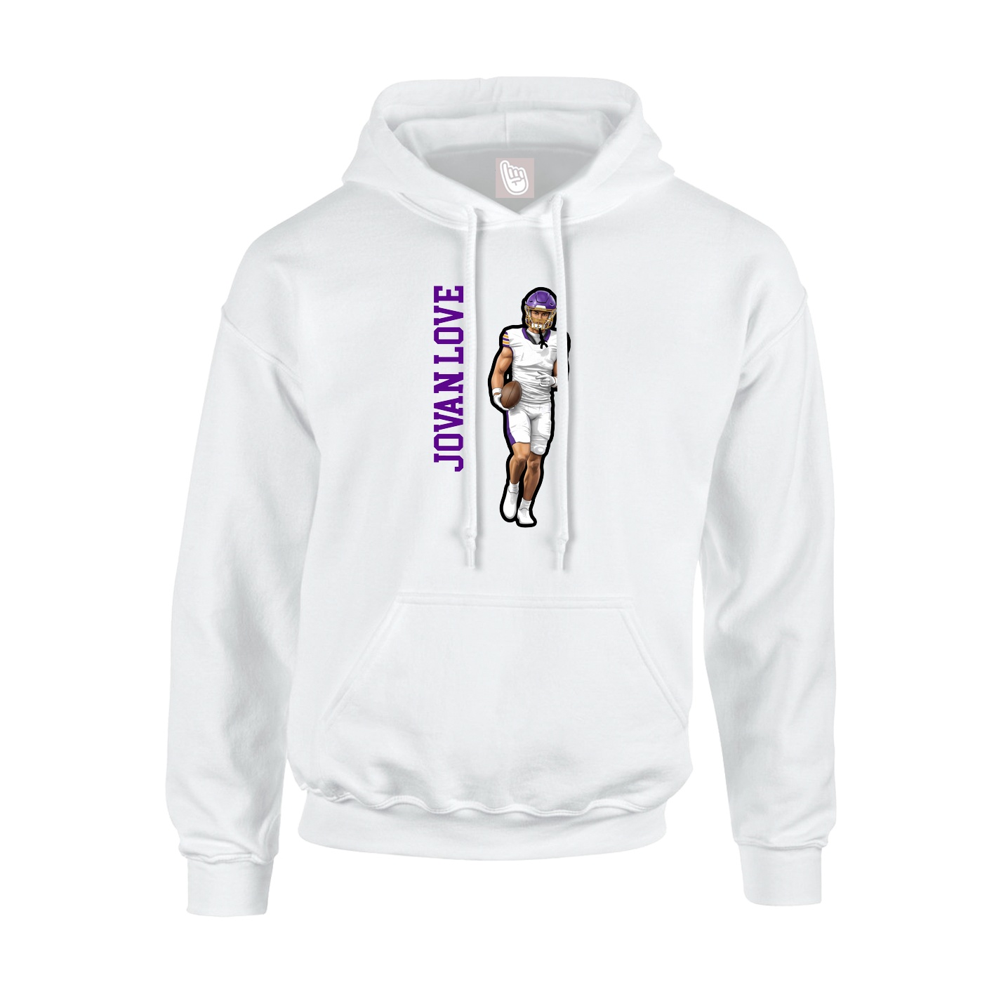 Youth Hoodie — Name Vertical in White