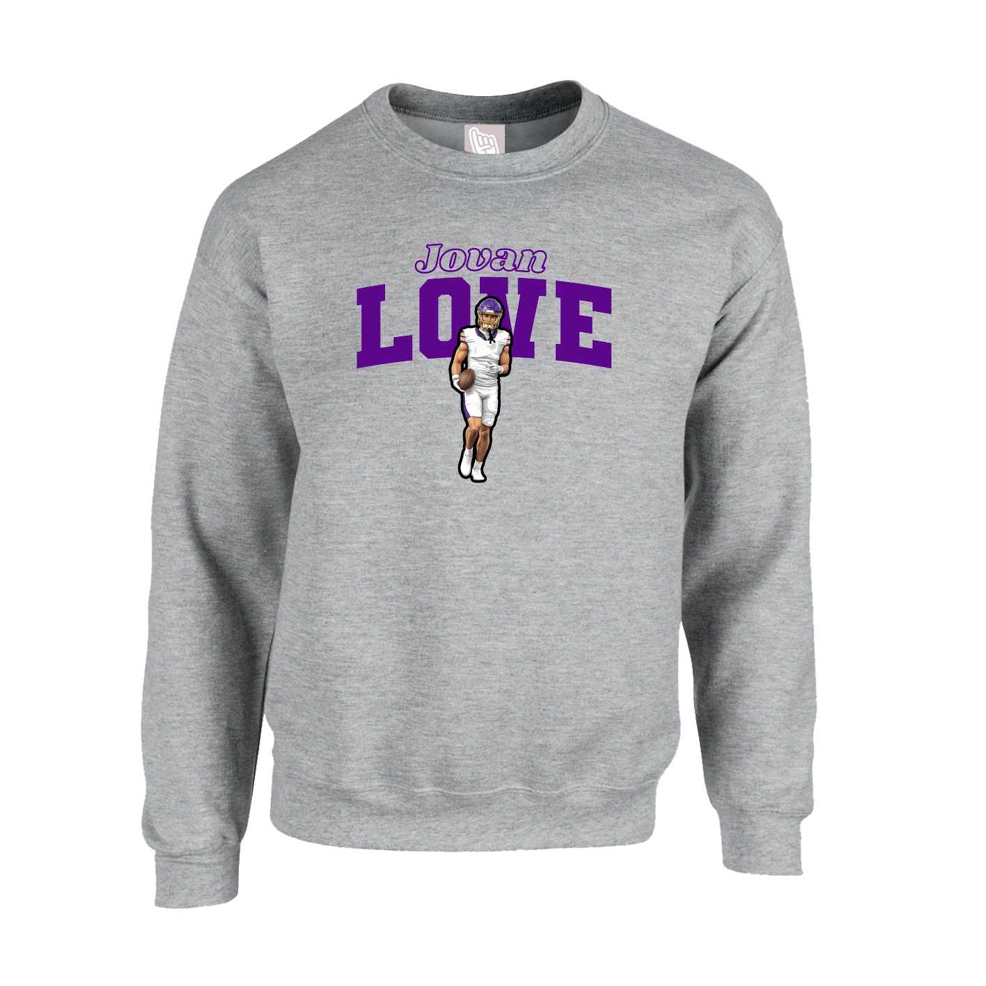 Fleece Crew — Name Arch in Grey