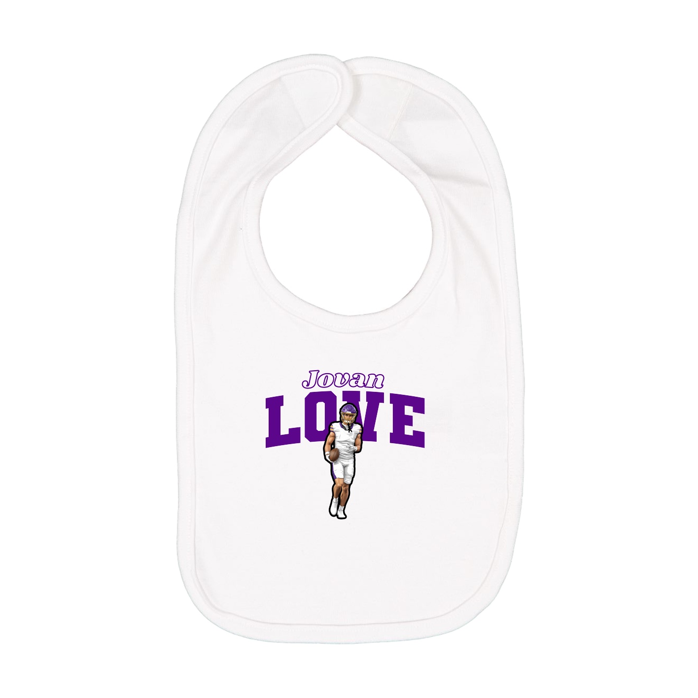 Infant Bib — Name Arch in White