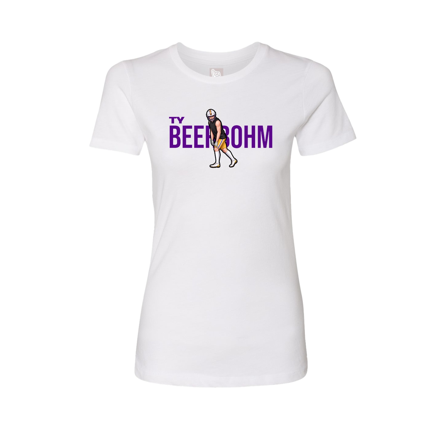 Fitted Women's Tee — Player Name in White