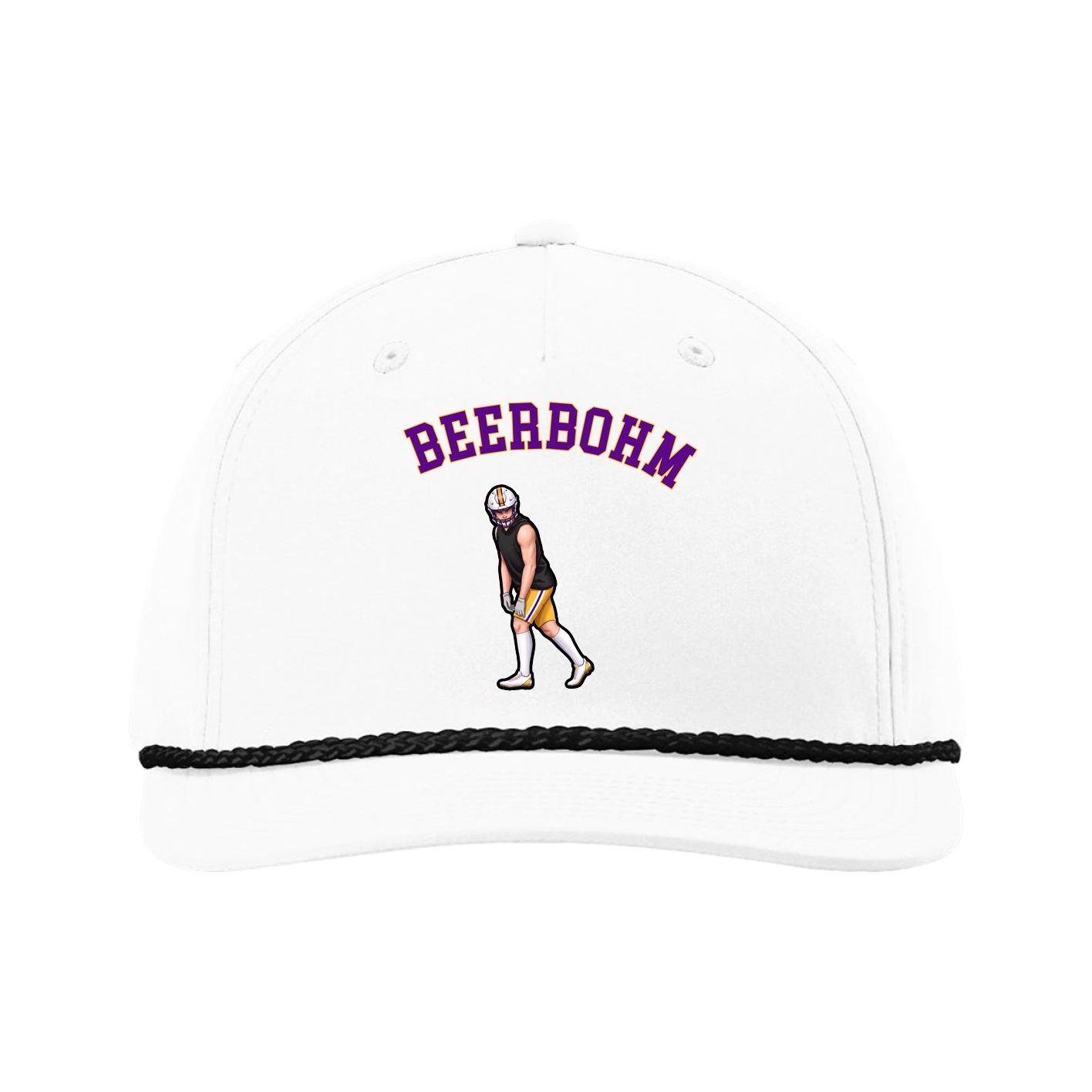 Five-Panel Classic Rope Cap — Shirsey Arch in White