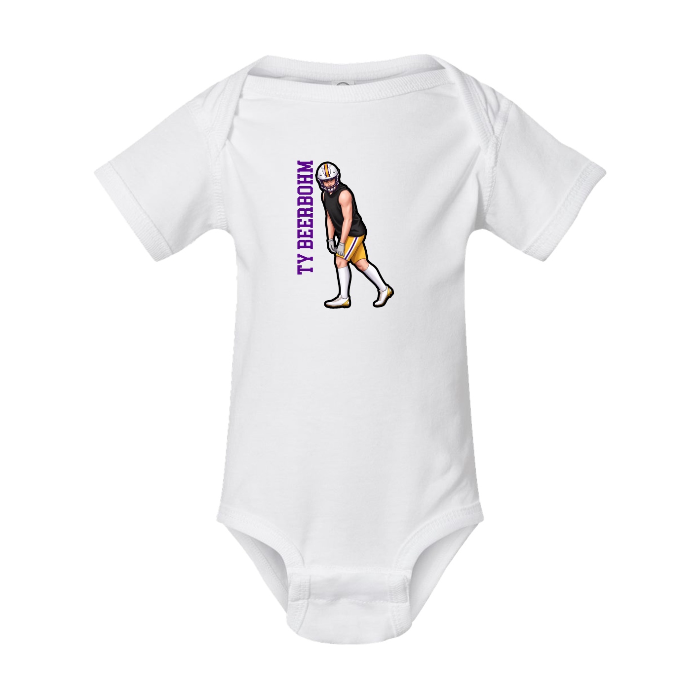 Baby Onesie — Name Vertical in White