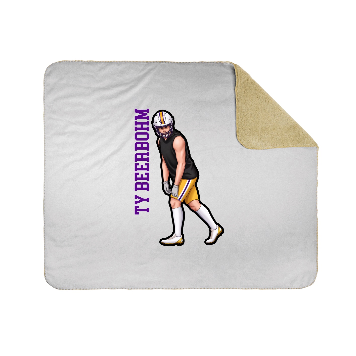 Throw Blanket — Name Vertical in White
