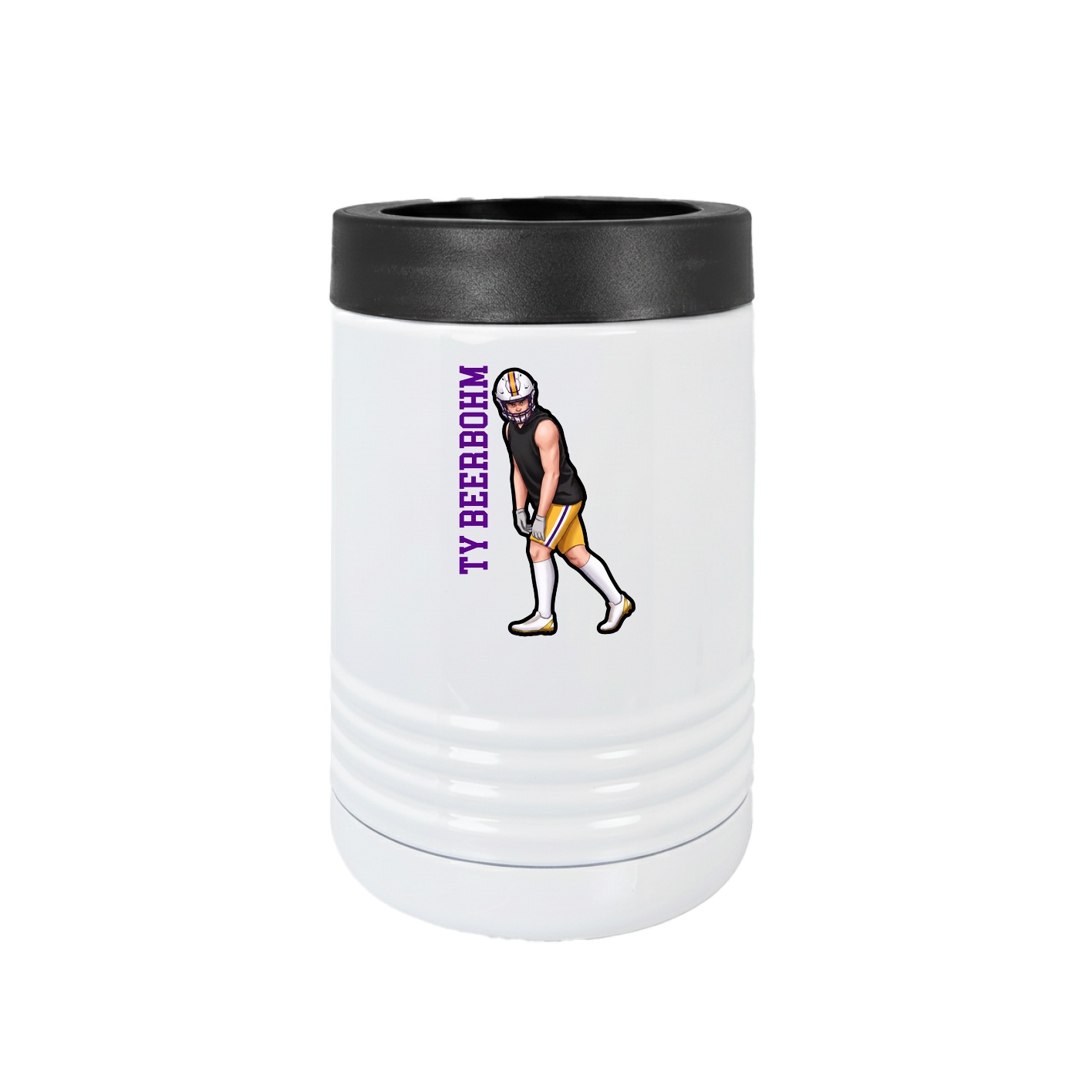 Beverage Holder — Name Vertical in White