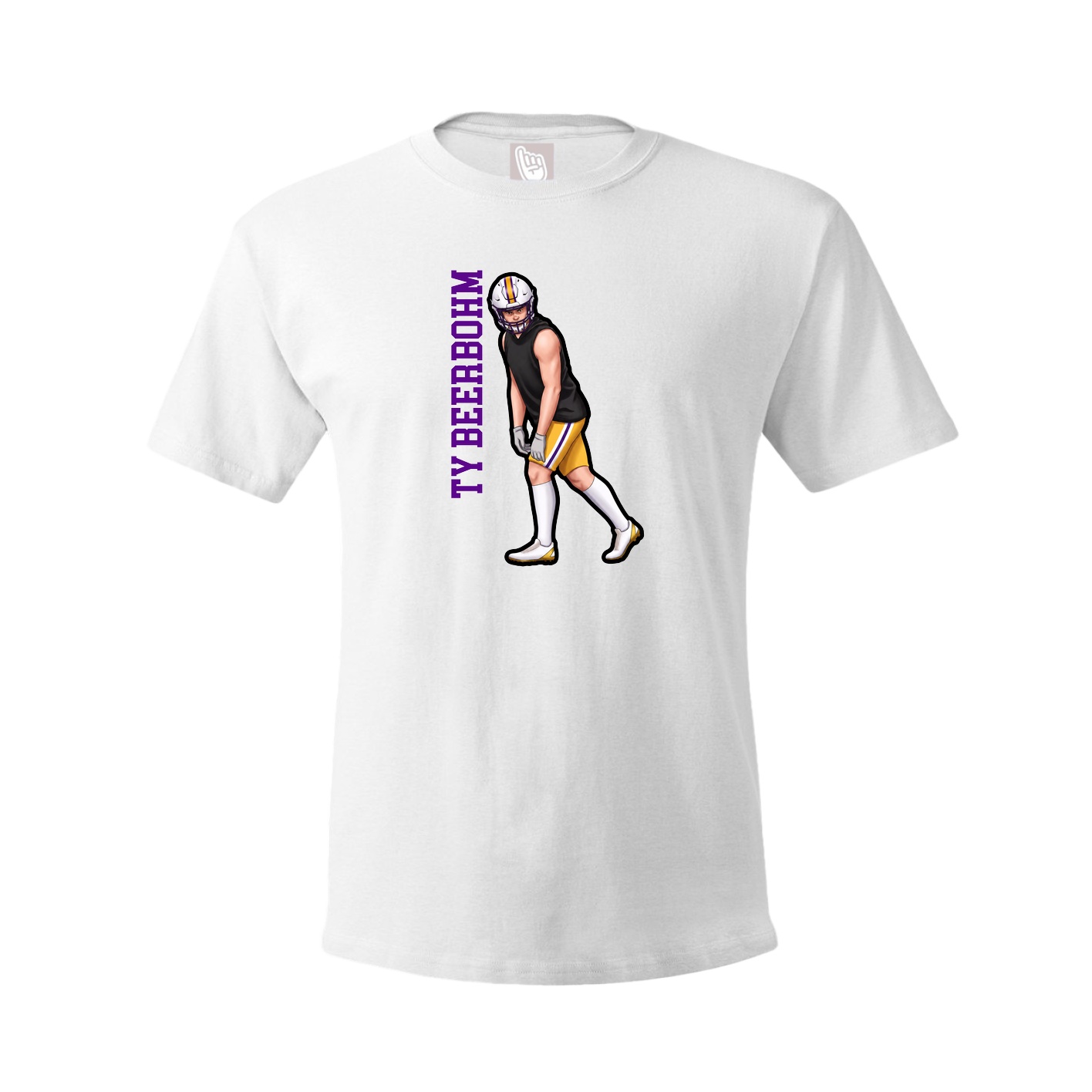 Tee — Name Vertical in White