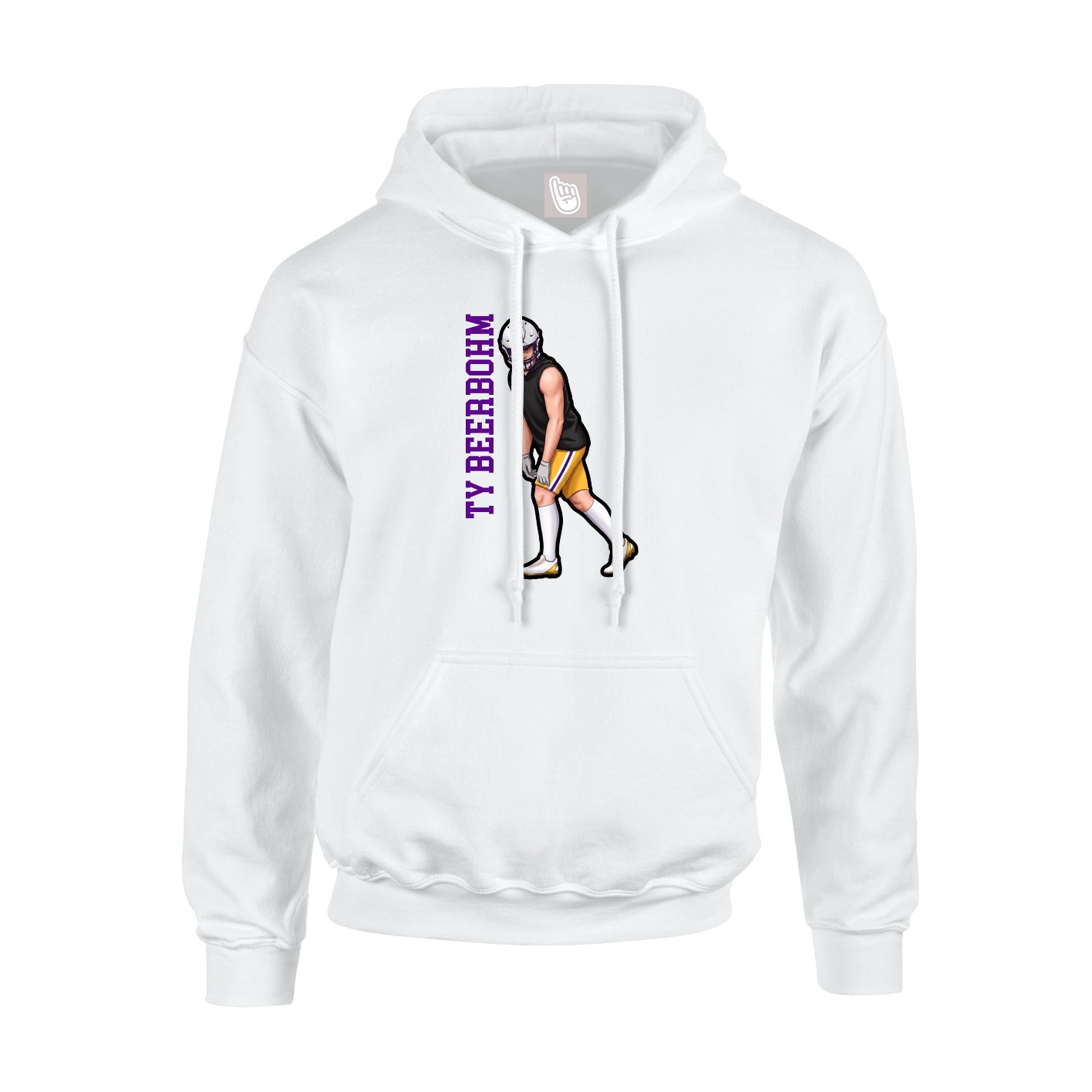 Hoodie — Name Vertical in White