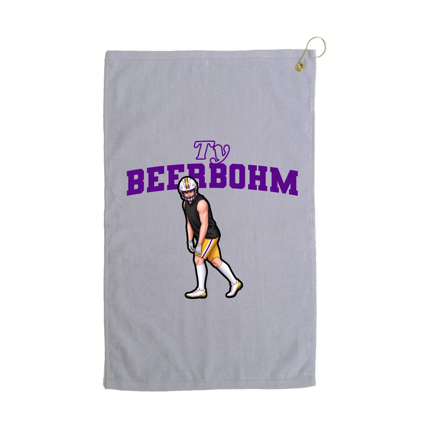 Golf Towel — Name Arch in Grey