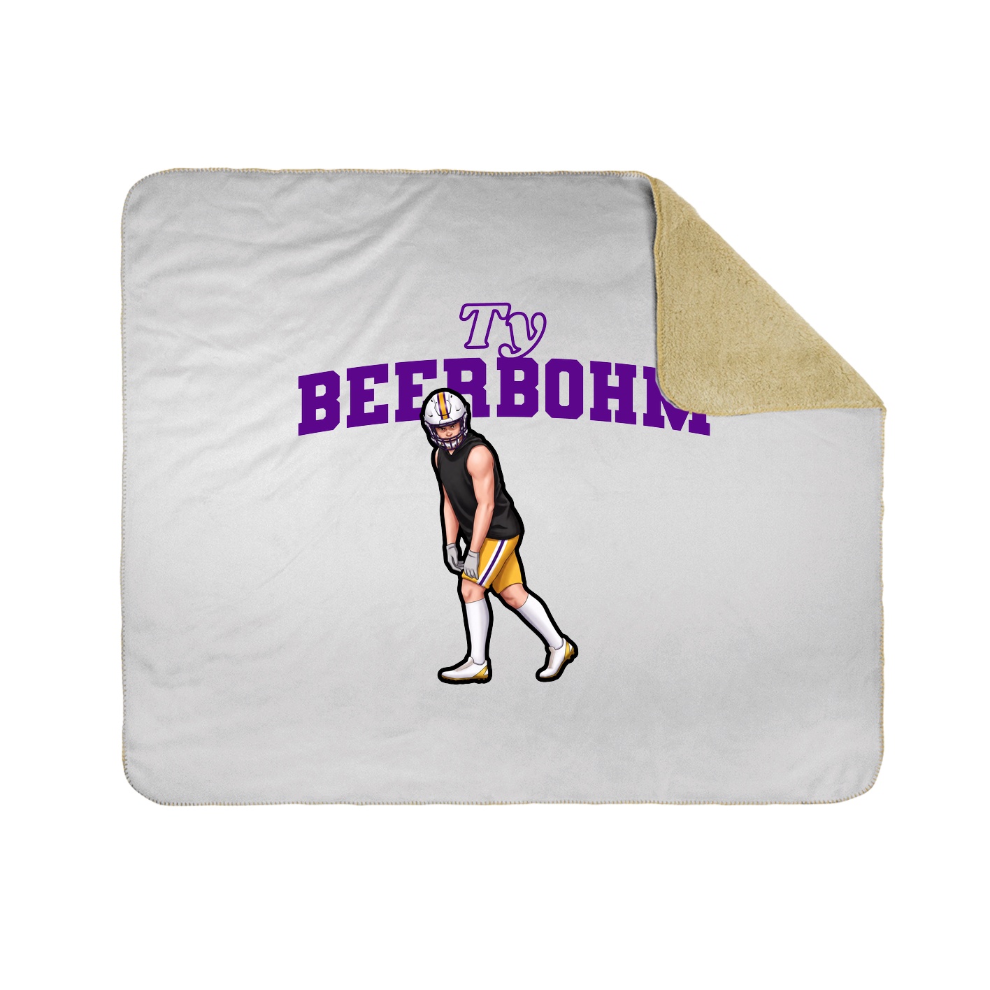 Throw Blanket — Name Arch in White