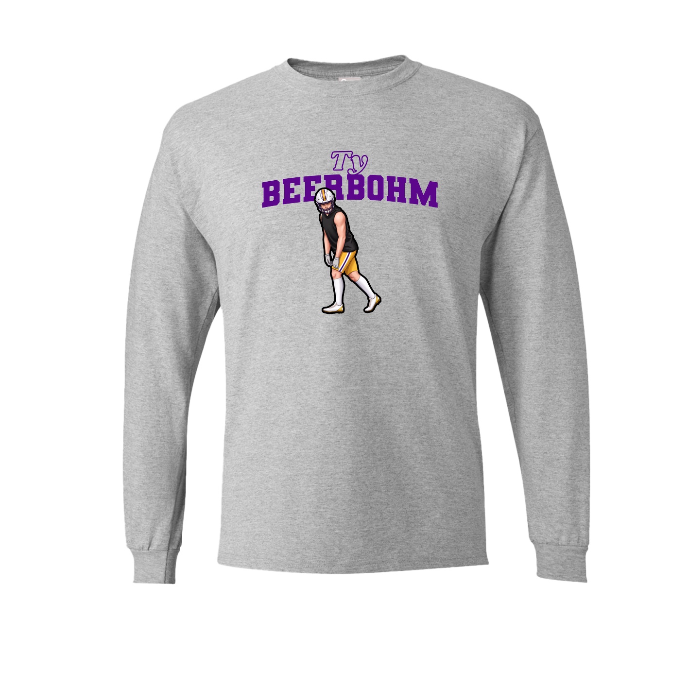 Long Sleeve Tee — Name Arch in Grey
