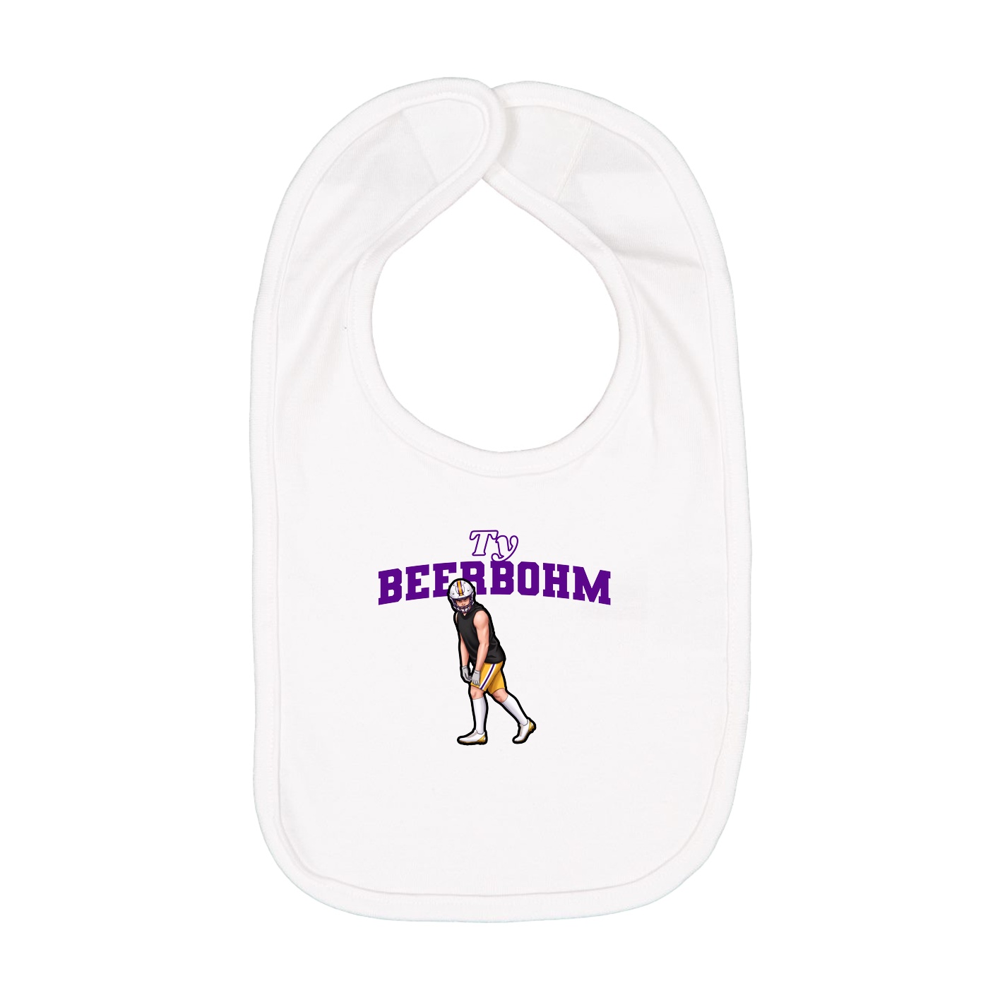 Infant Bib — Name Arch in White