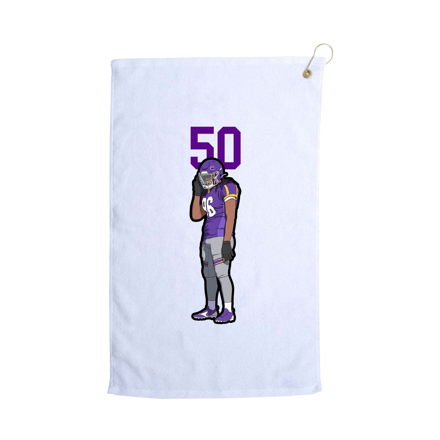 Golf Towel — Number Top in White