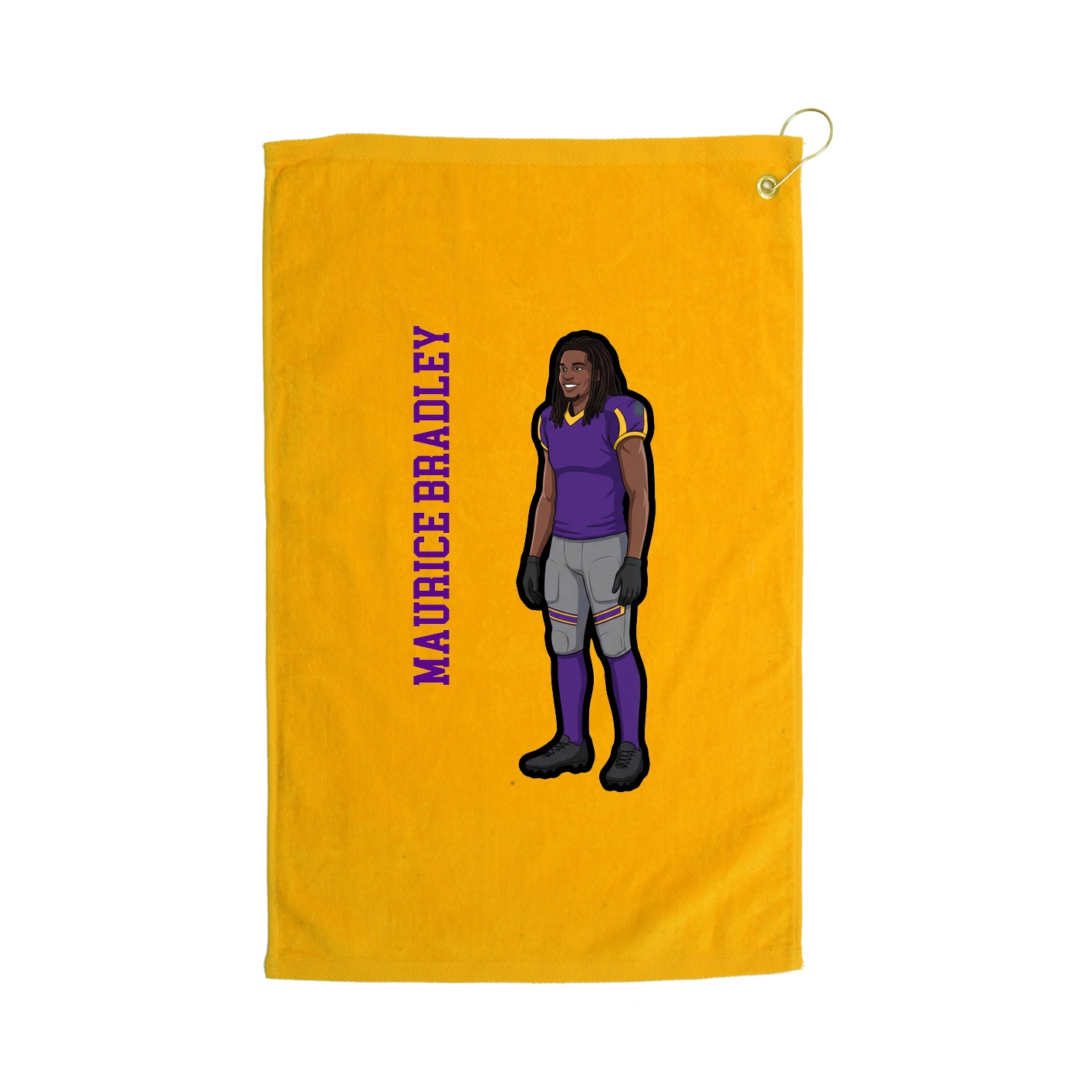 Golf Towel — Name Vertical in Gold
