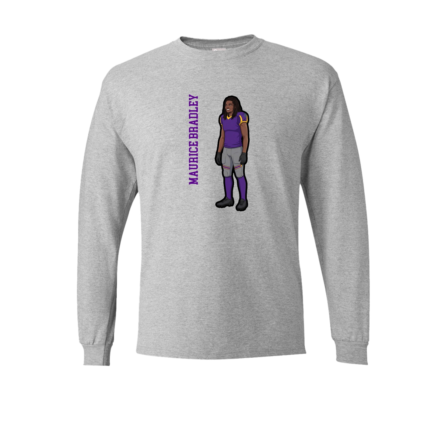 Long Sleeve Tee — Name Vertical in Grey