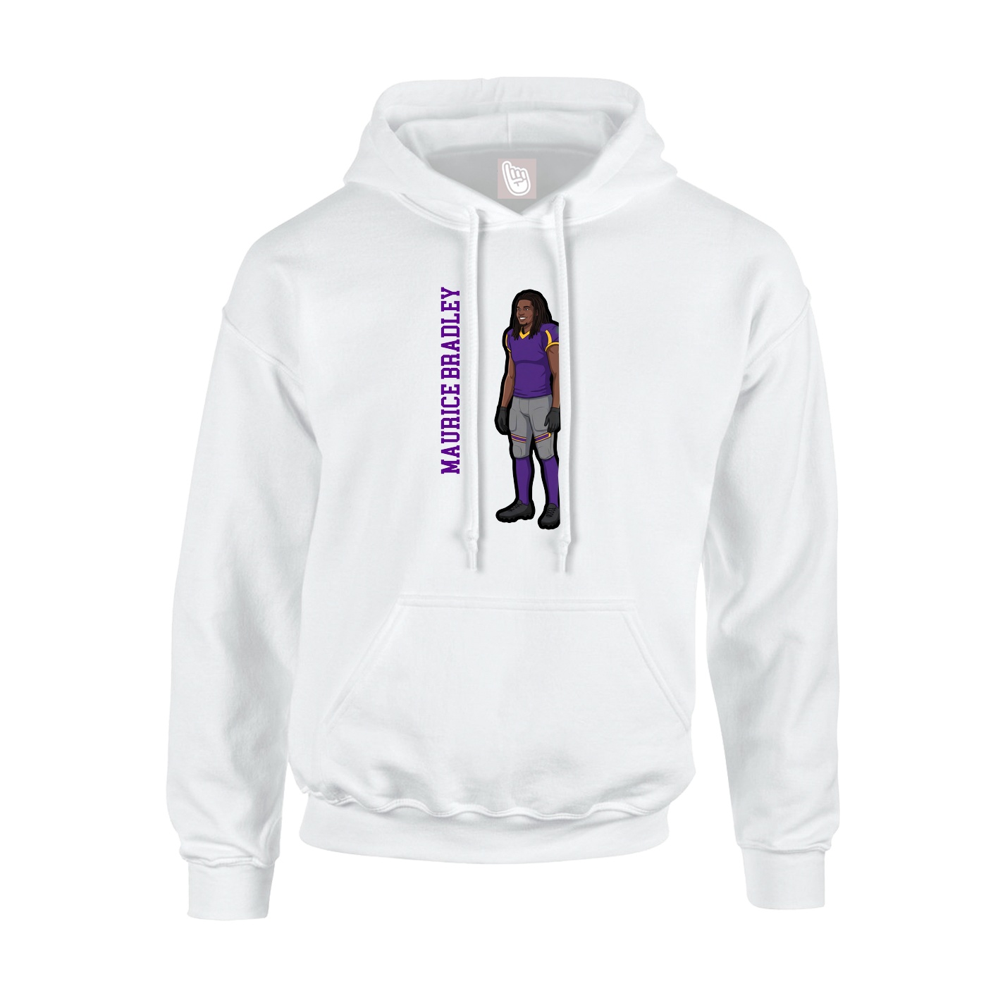 Youth Hoodie — Name Vertical in White