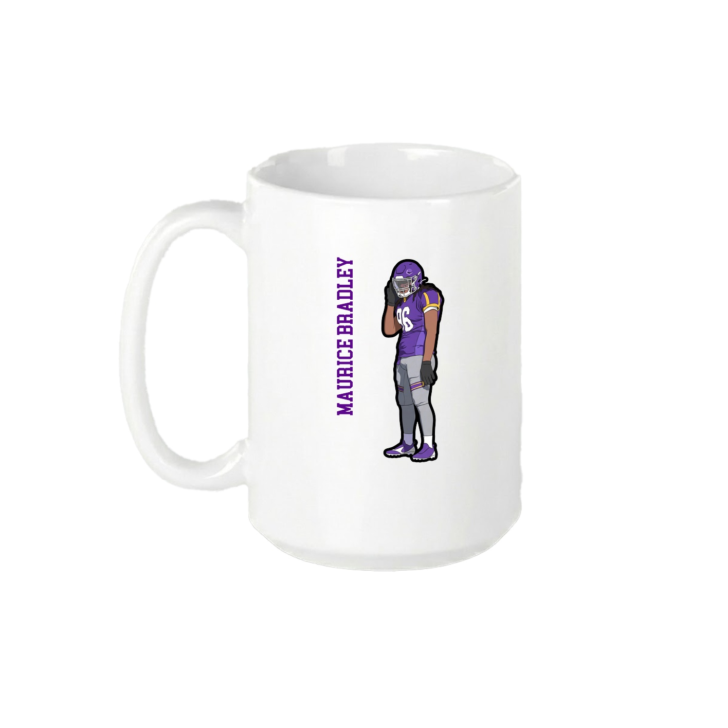 15oz Coffee Mug — Name Vertical in White