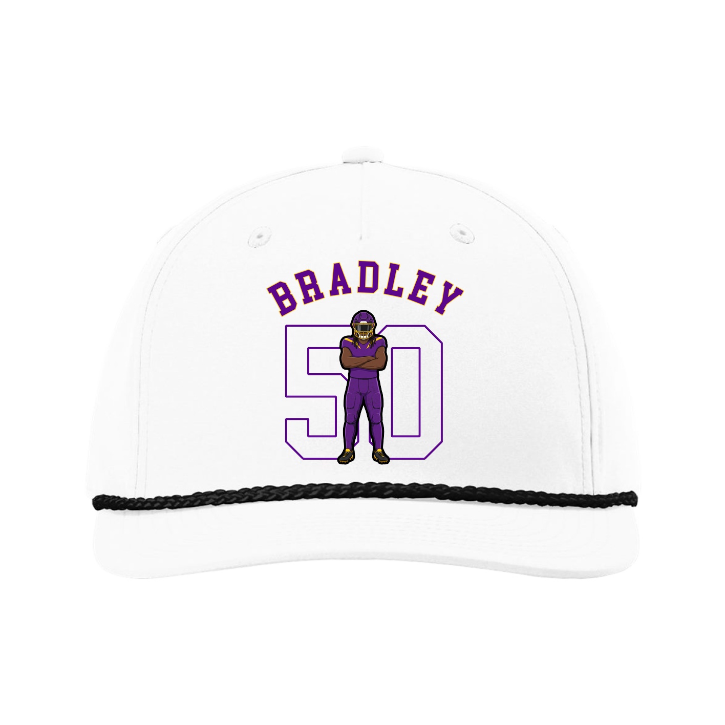 Five-Panel Classic Rope Cap — Shirsey Arch in White