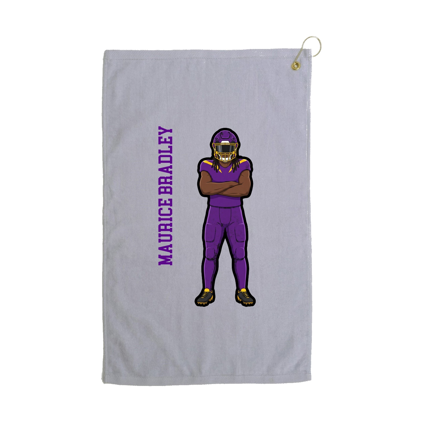 Golf Towel — Name Vertical in Grey