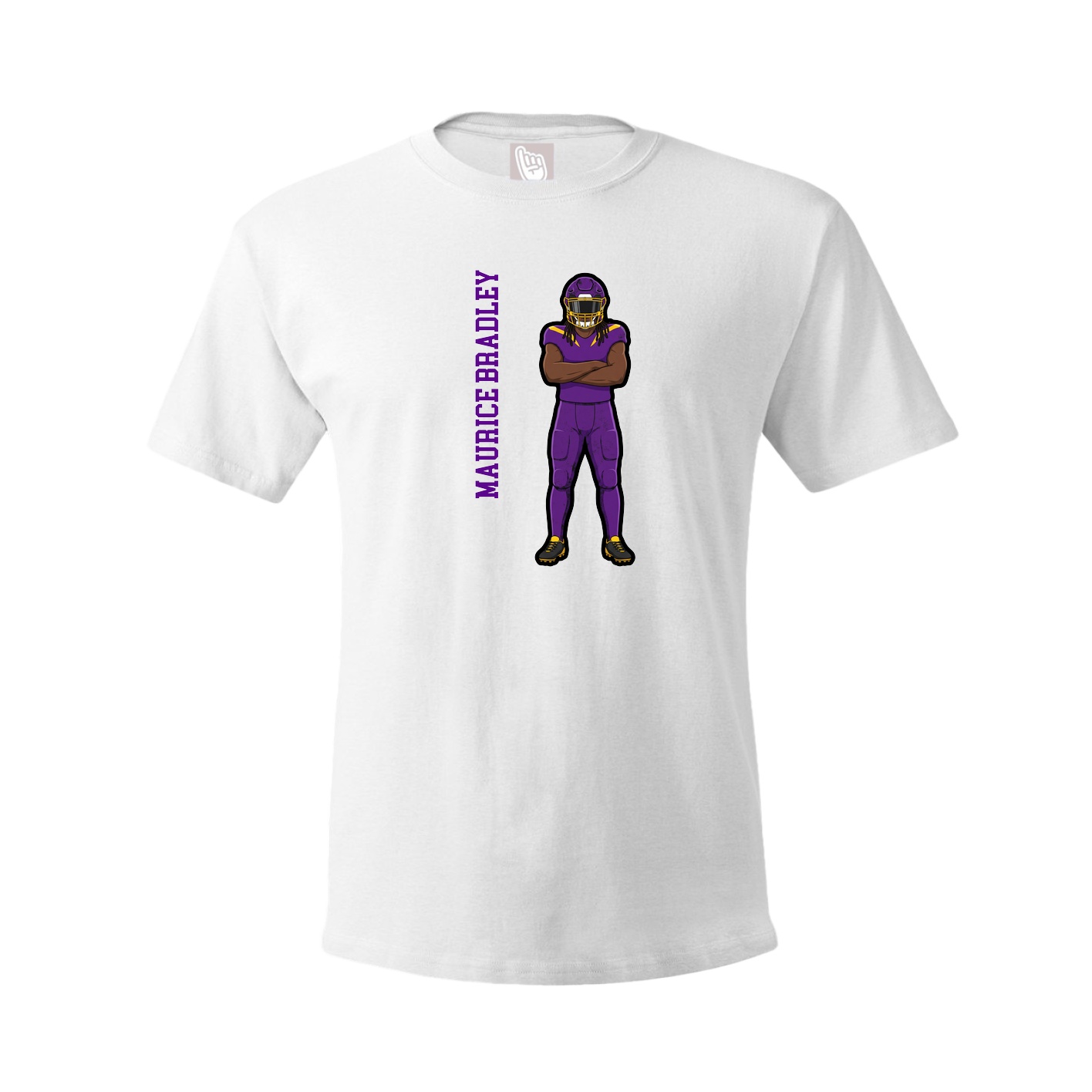 Youth Tee — Name Vertical in White
