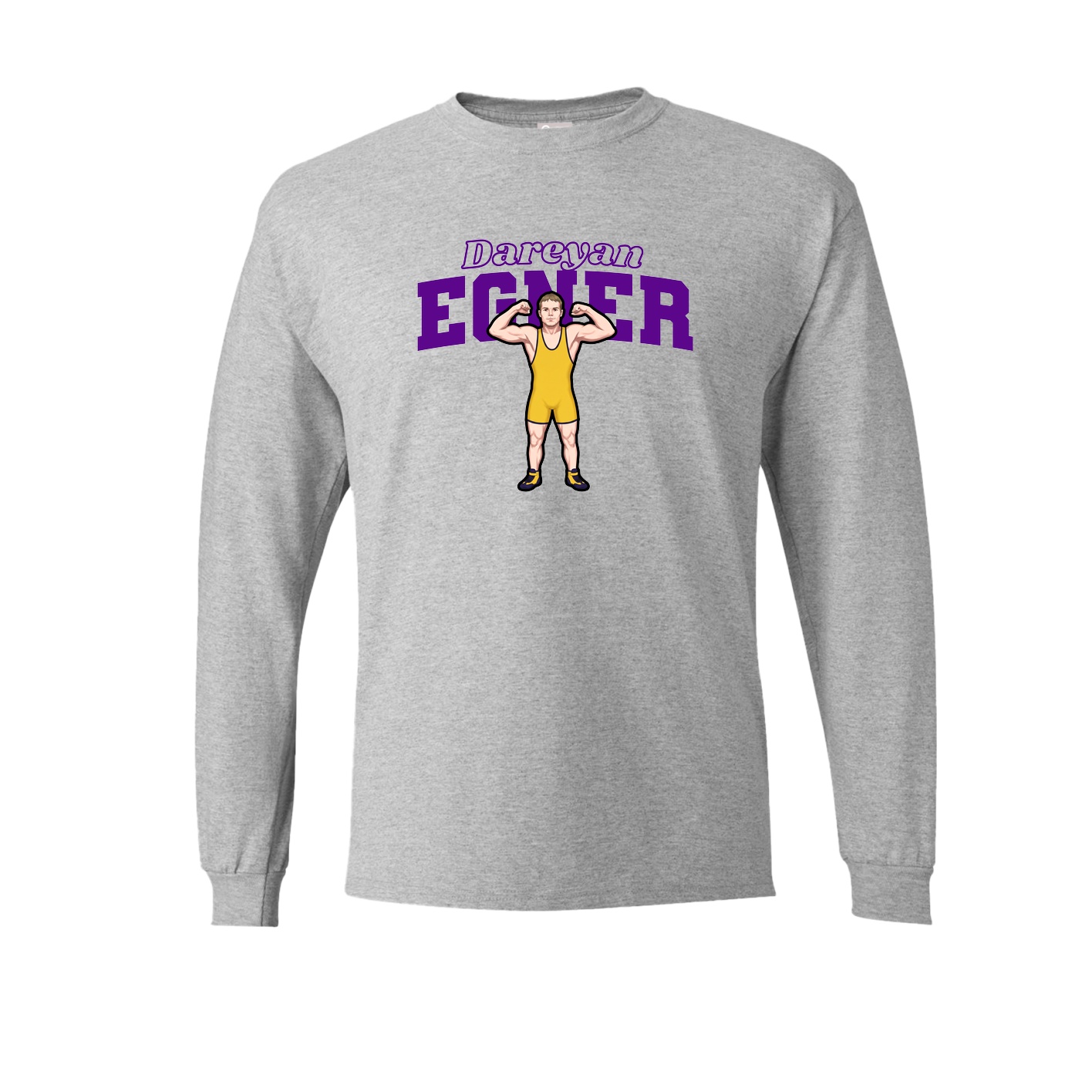 Long Sleeve Tee — Name Arch in Grey