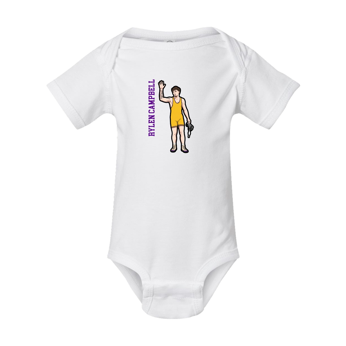 Baby Onesie — Name Vertical in White