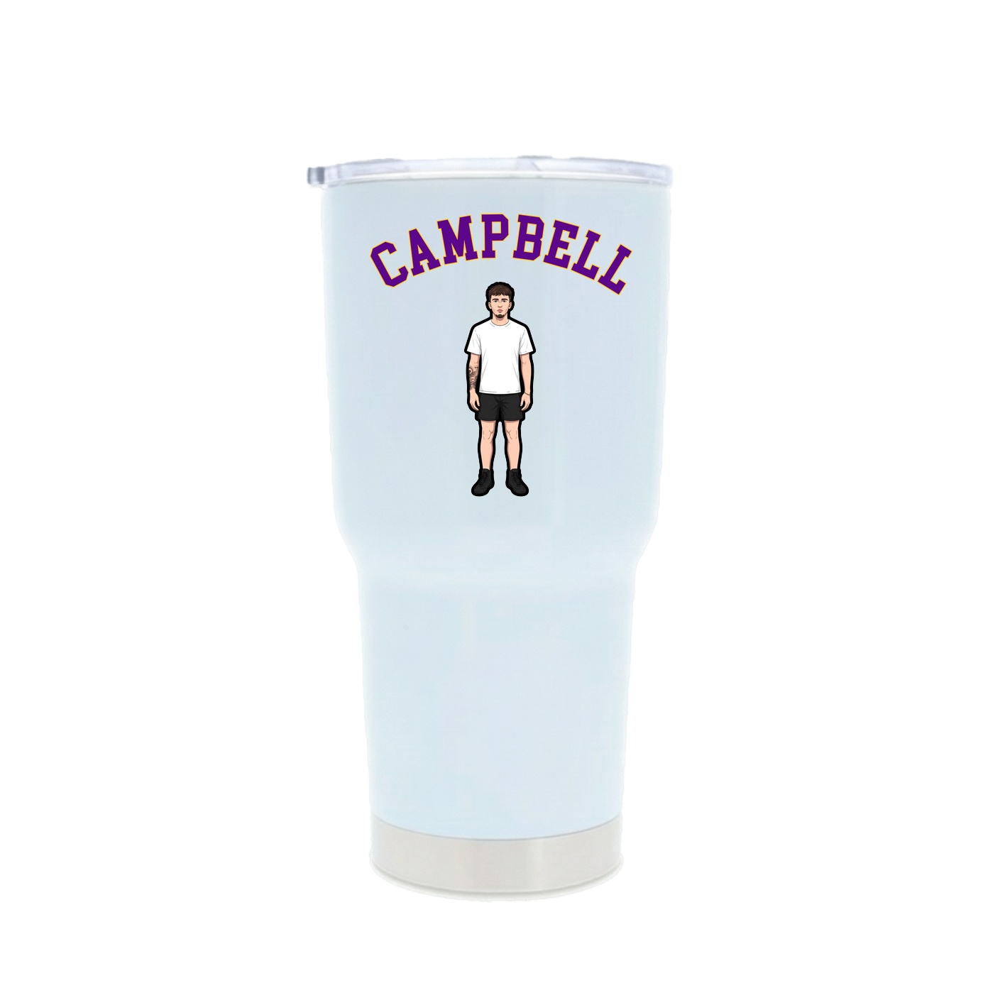 30oz Stainless Steel Tumbler — Shirsey Arch in White