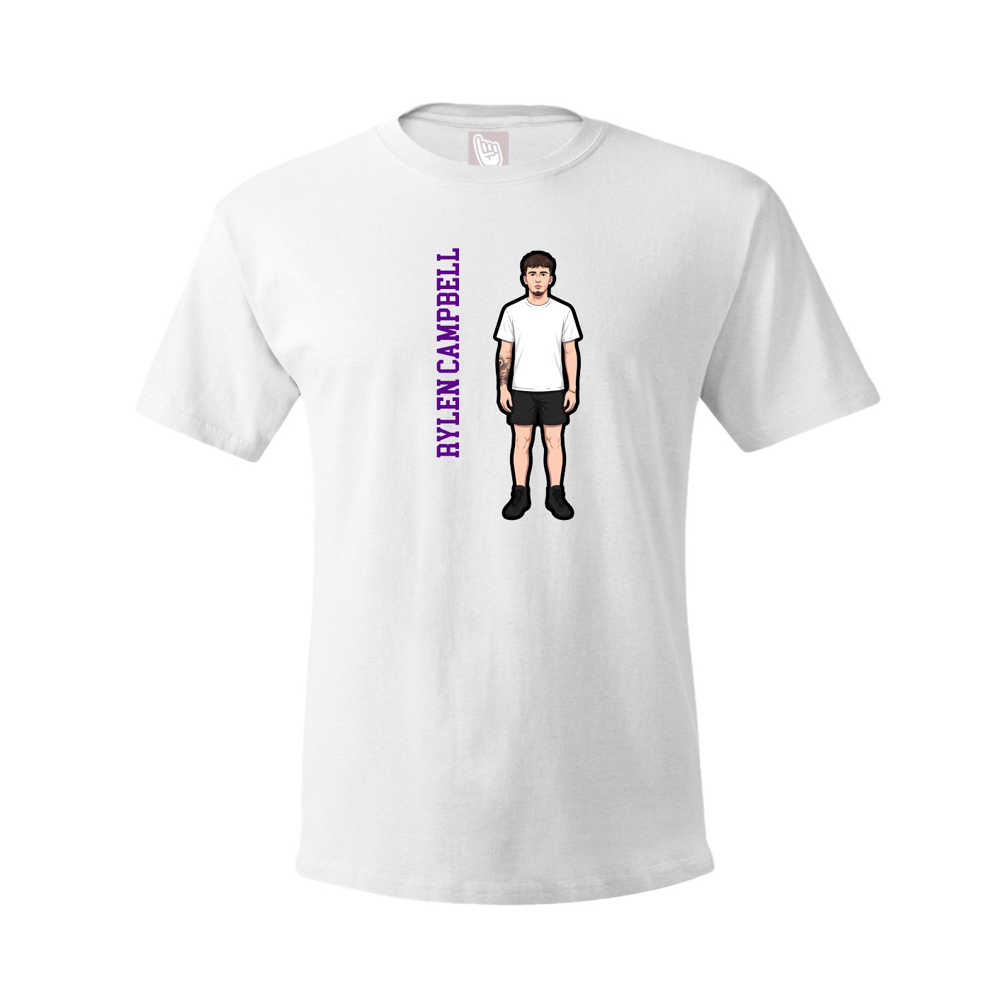 Tee — Name Vertical in White
