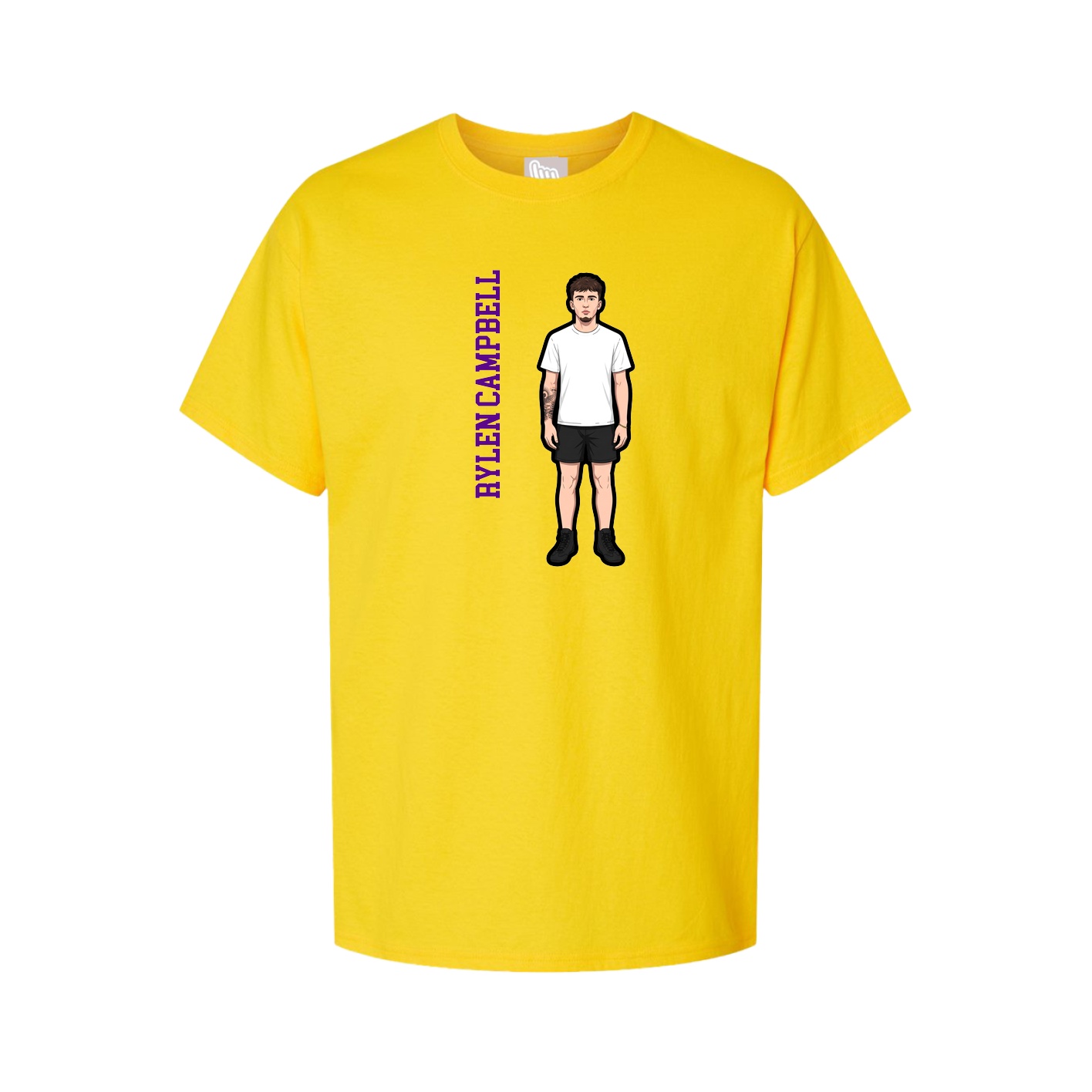 Youth Tee — Name Vertical in Gold
