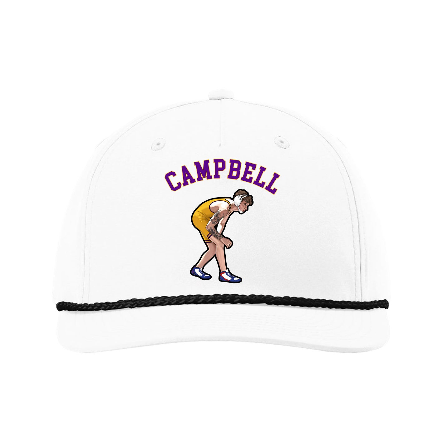 Five-Panel Classic Rope Cap — Shirsey Arch in White
